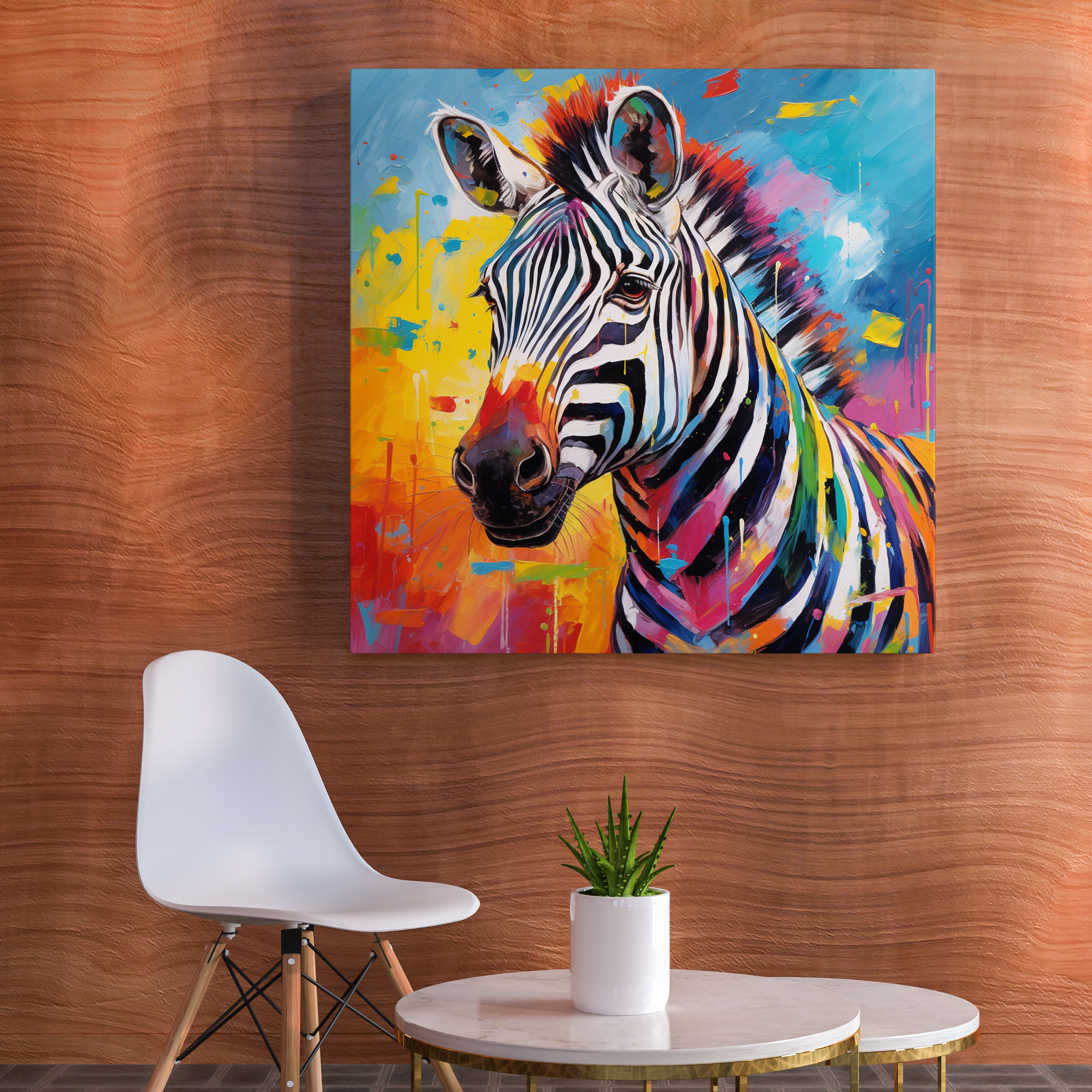 Zebra Canvas Print - Impressionist Wall Art - Zebra, Impressionist Wall Art, Bold Brushstrokes, Home Decoration