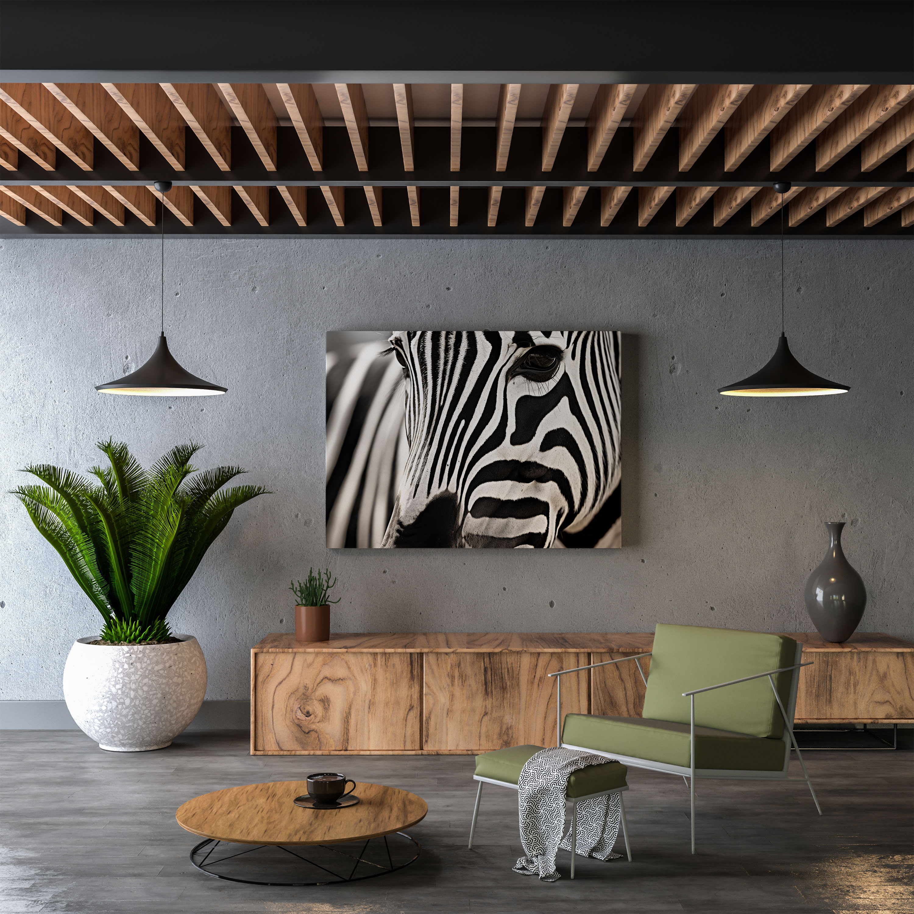Zebra Wall Art - Close-Up Black And White Canvas Print - Zebra, Black And White, Canvas, Zebra