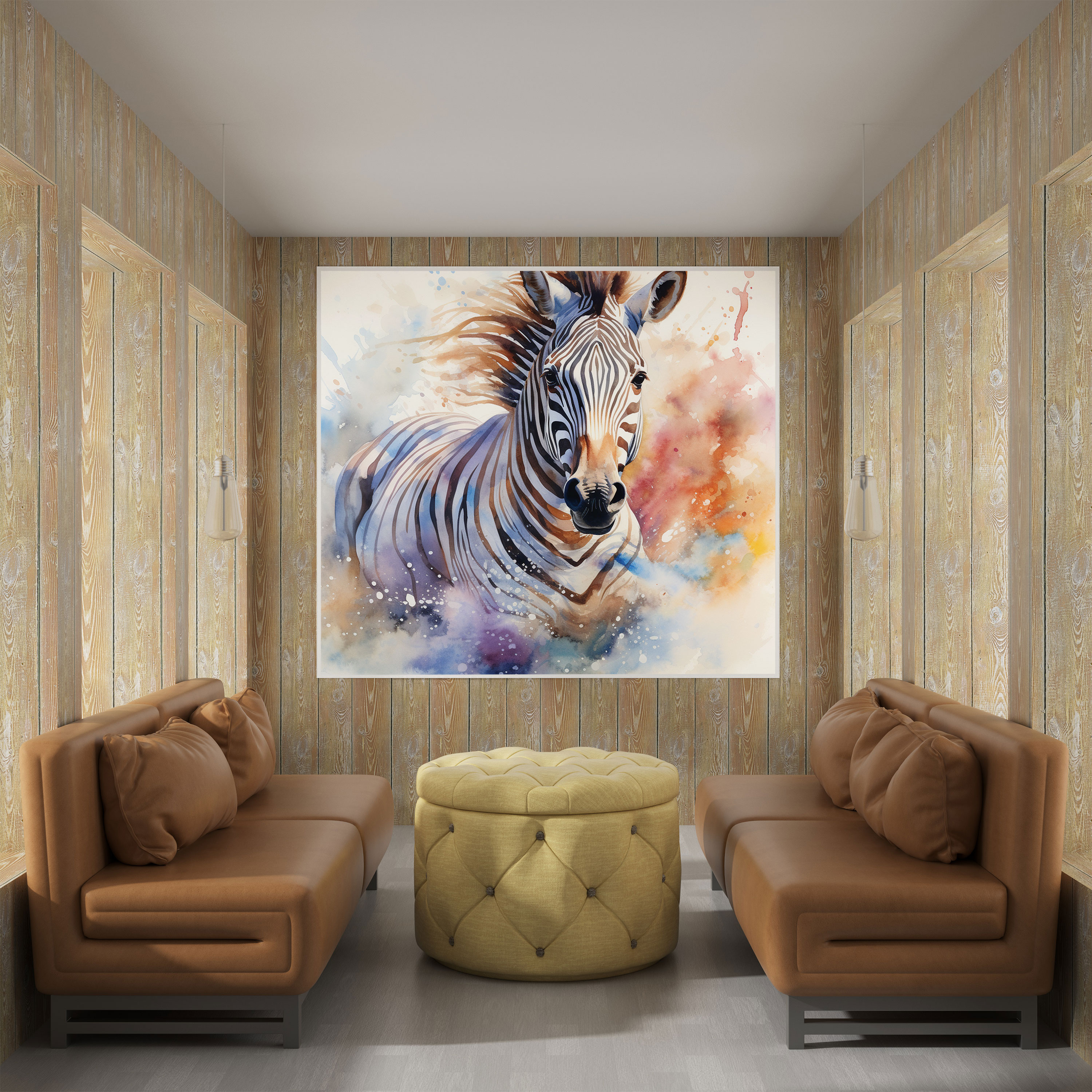 Energetic Zebra Canvas Print - Watercolor Wall Art - Zebra, Canvas Print, Home Decoration, Motion