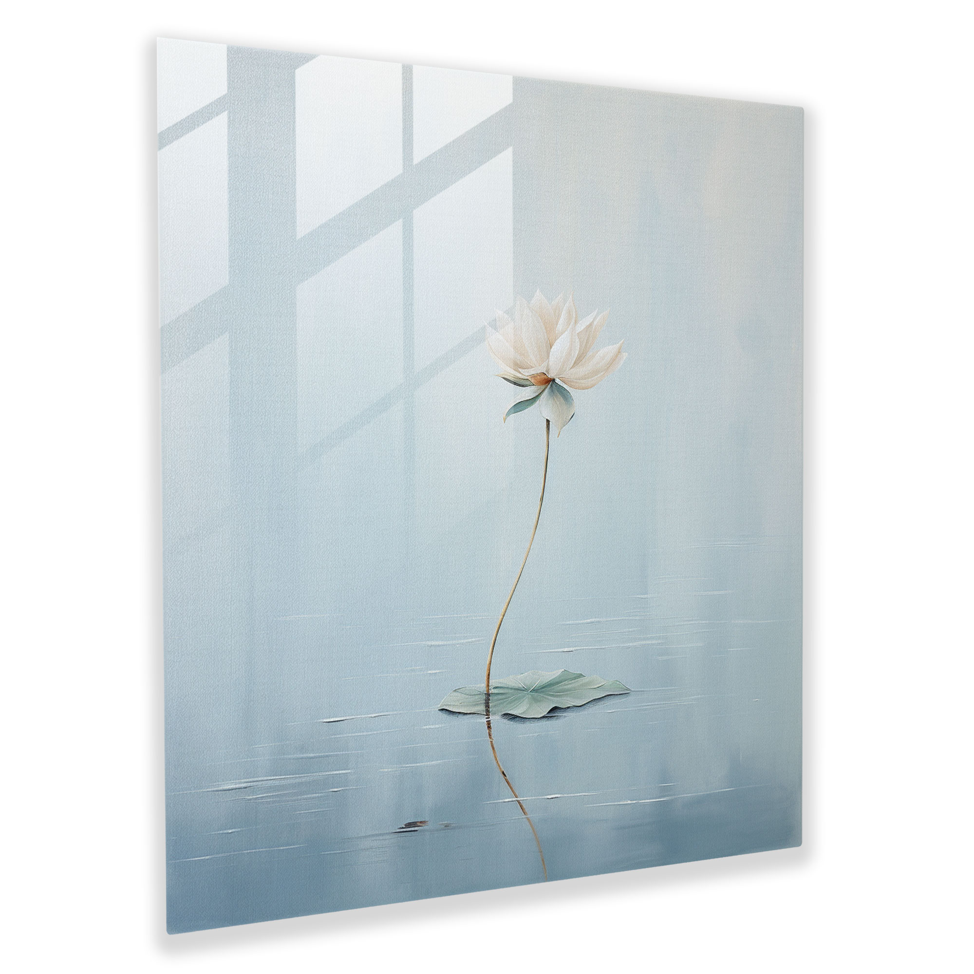 Zen Harmony Glass Print - Zen, Lotus Flower, Modern Art, Zen