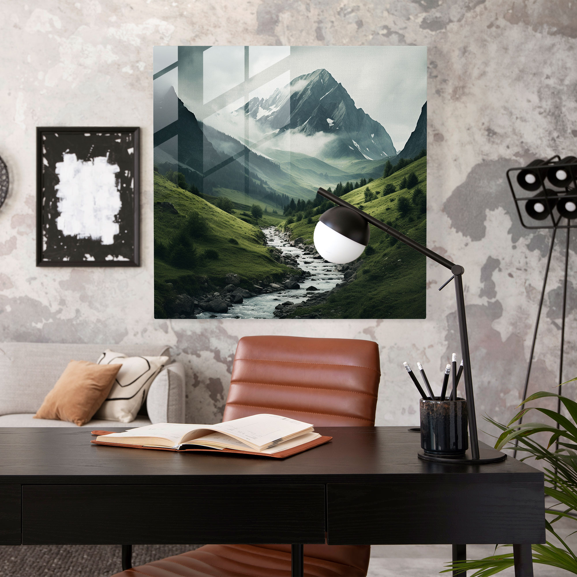 Zen Dağ Manzaralı Cam Tablo - Zen Duvar Dekorasyonu Fotoğraf Etkileyici