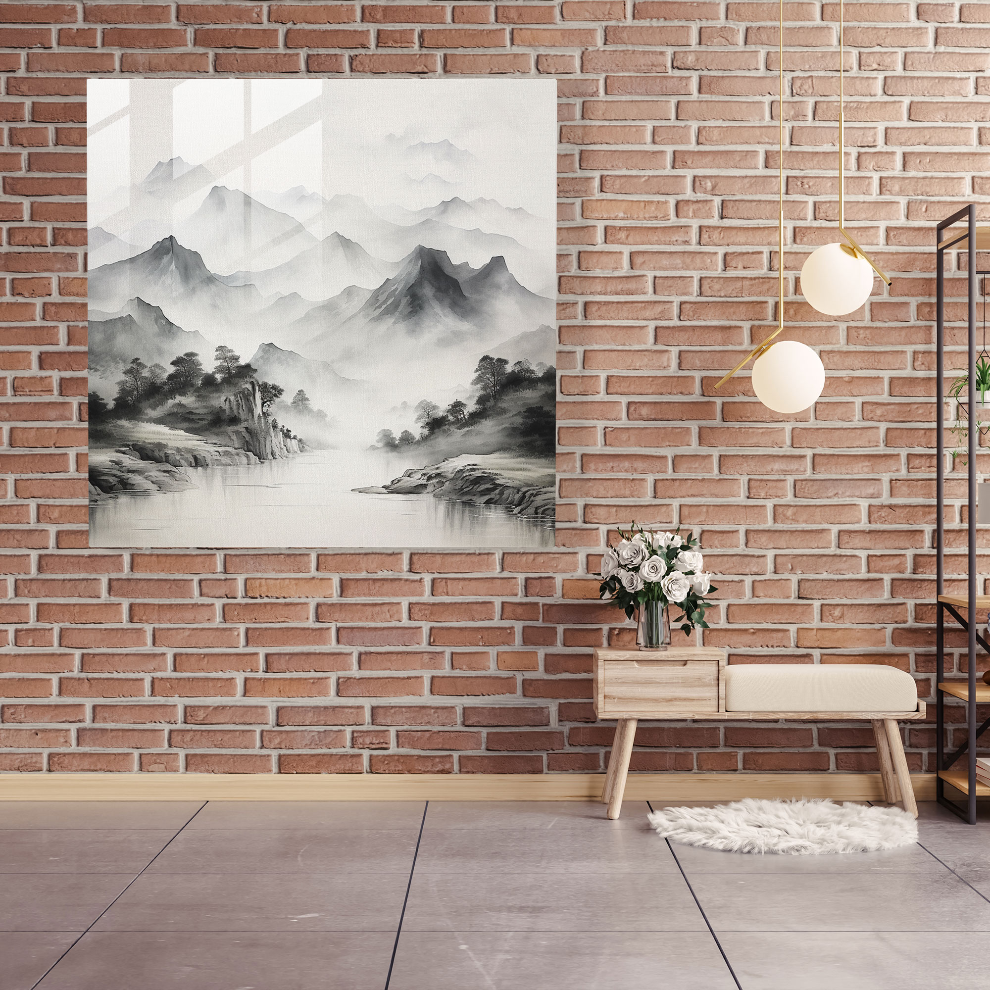 Zen Peaceful Mountain Glass Print - Zen, Serene Mountain Landscape, Glass Print, Glass Art
