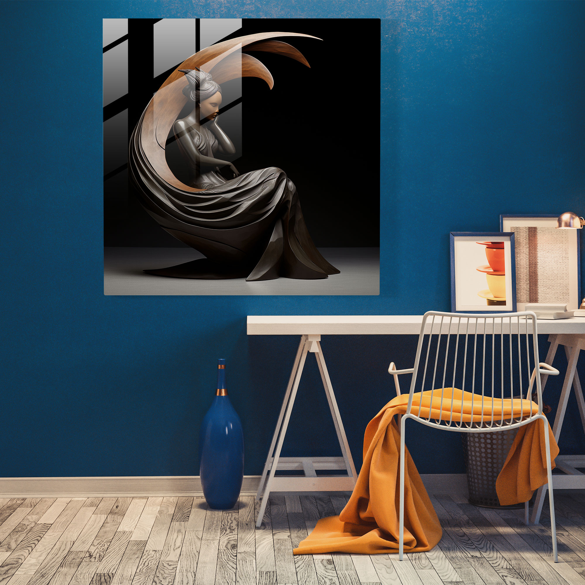 Zen Çağdaş Soyut Cam Heykel - Modern Sanat Huzur Cam Sanatı