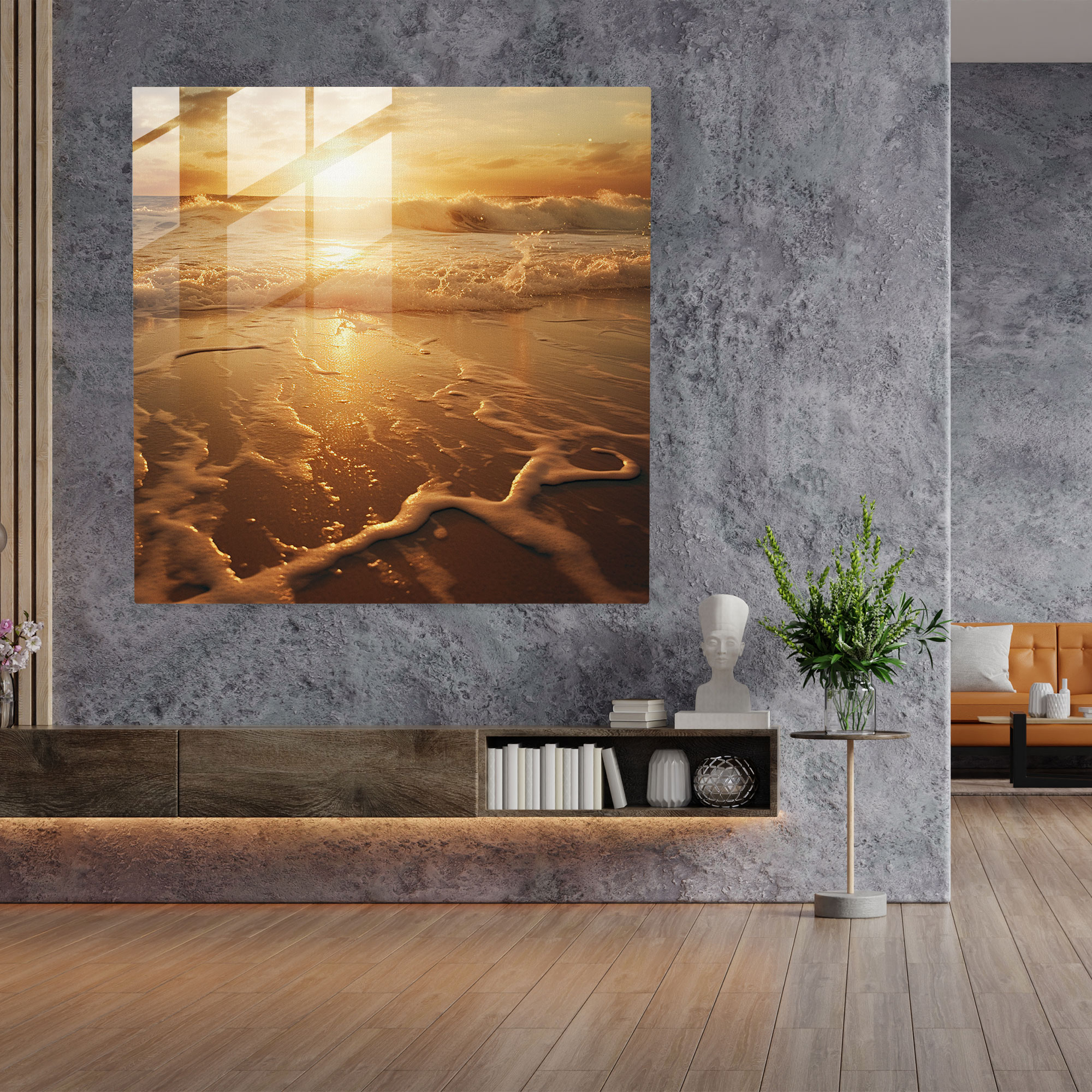 Zen Ethereal Beach Glass Print - Zen, Zen, Zen Beachscape, Modern Art