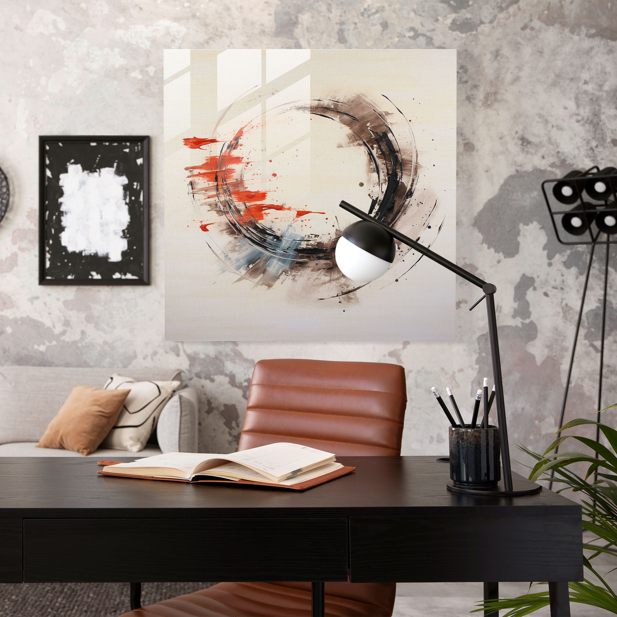 Zen Harmonious Calligraphy Glass Print - Zen, Wall Decoration, Glass Wall Art, Single Character