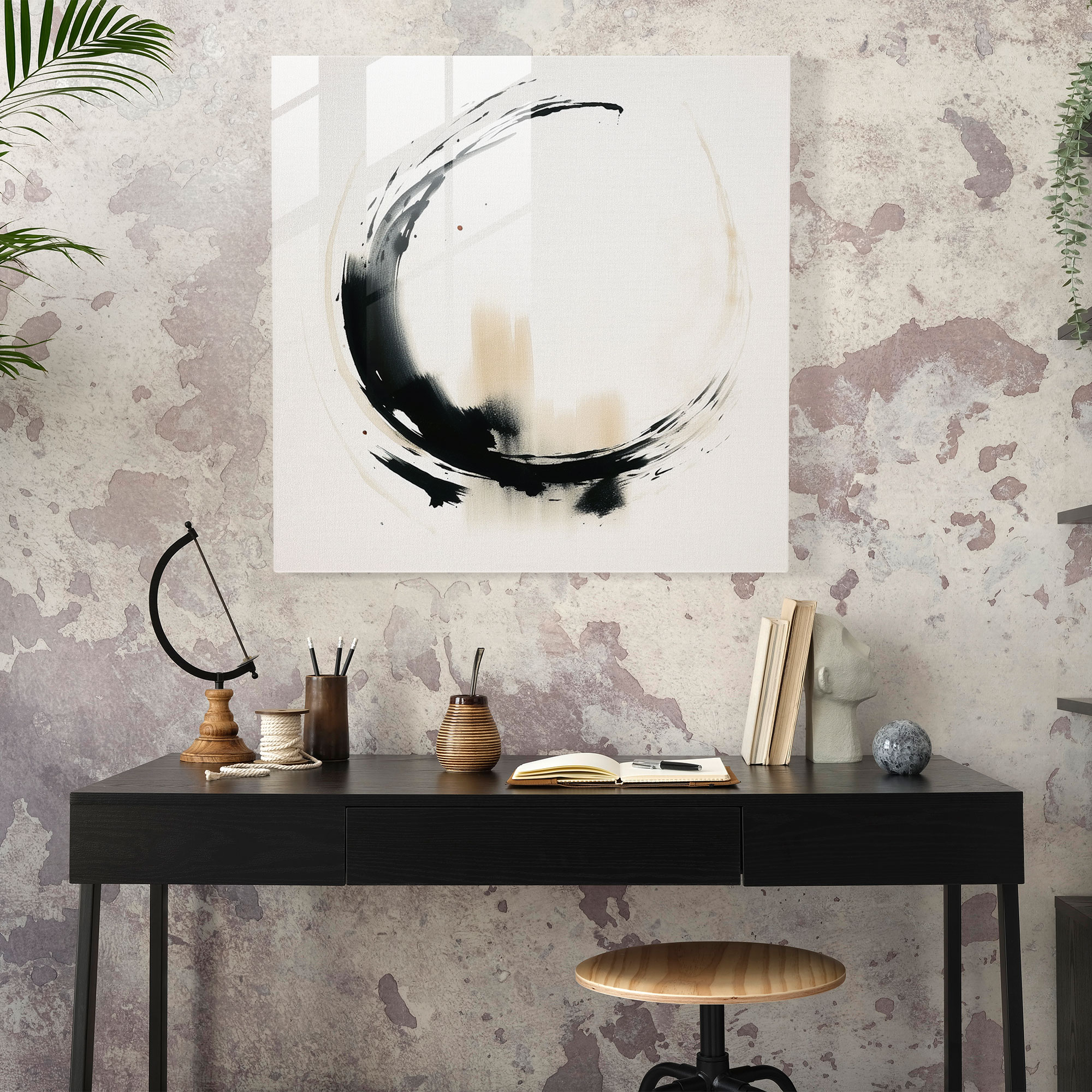 Zen Çağrı Sanatı Cam Tablo - Zen Modern Sanat Cam Tablo