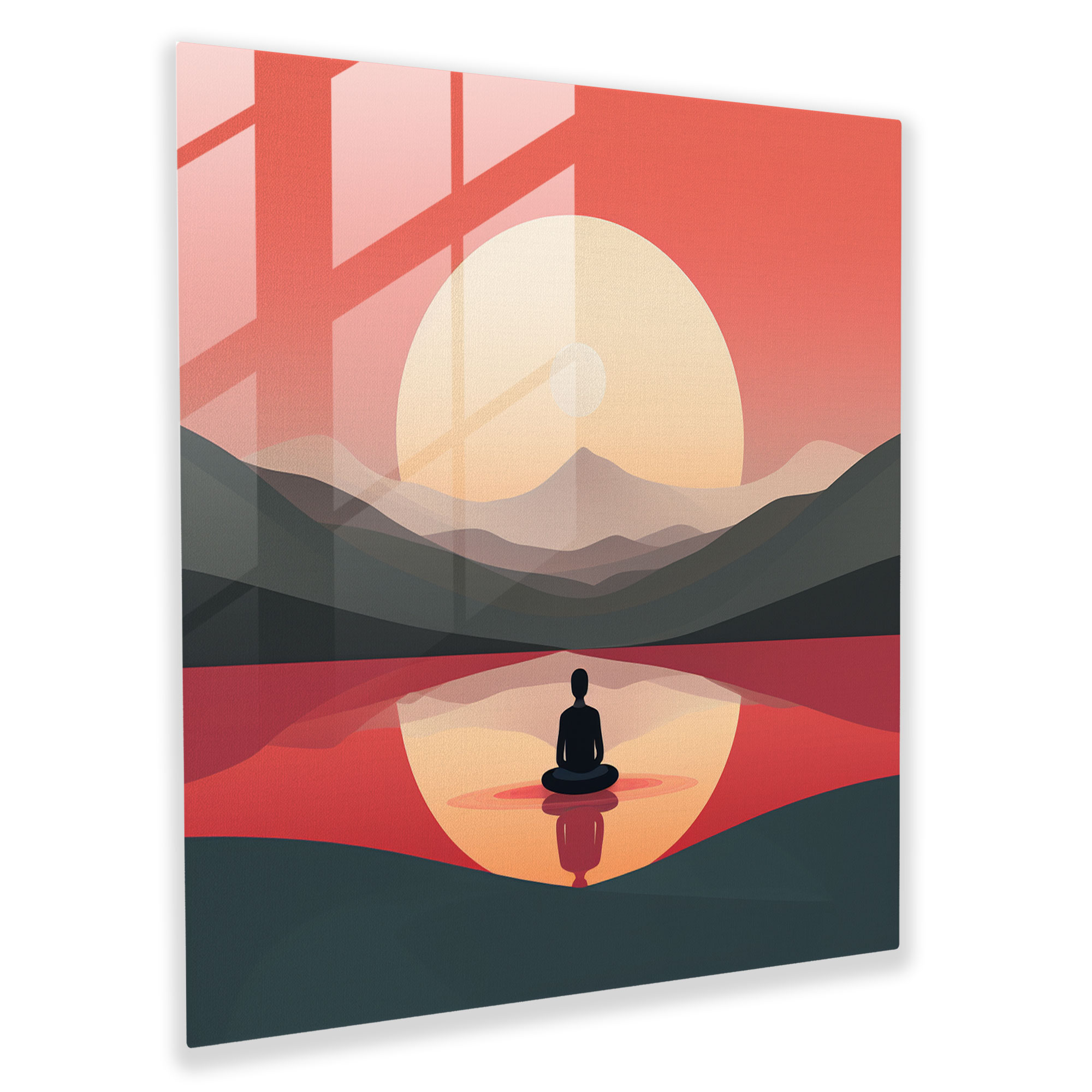 Zen Meditasyon Cam Tablo - Zen Cam Sanatı Cam Duvar Sanatı Modern Sanat