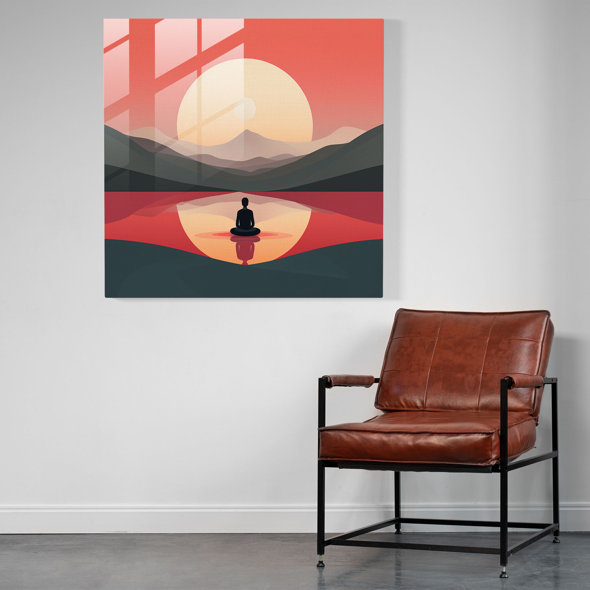 Zen Meditasyon Cam Tablo - Zen Cam Sanatı Cam Duvar Sanatı Modern Sanat