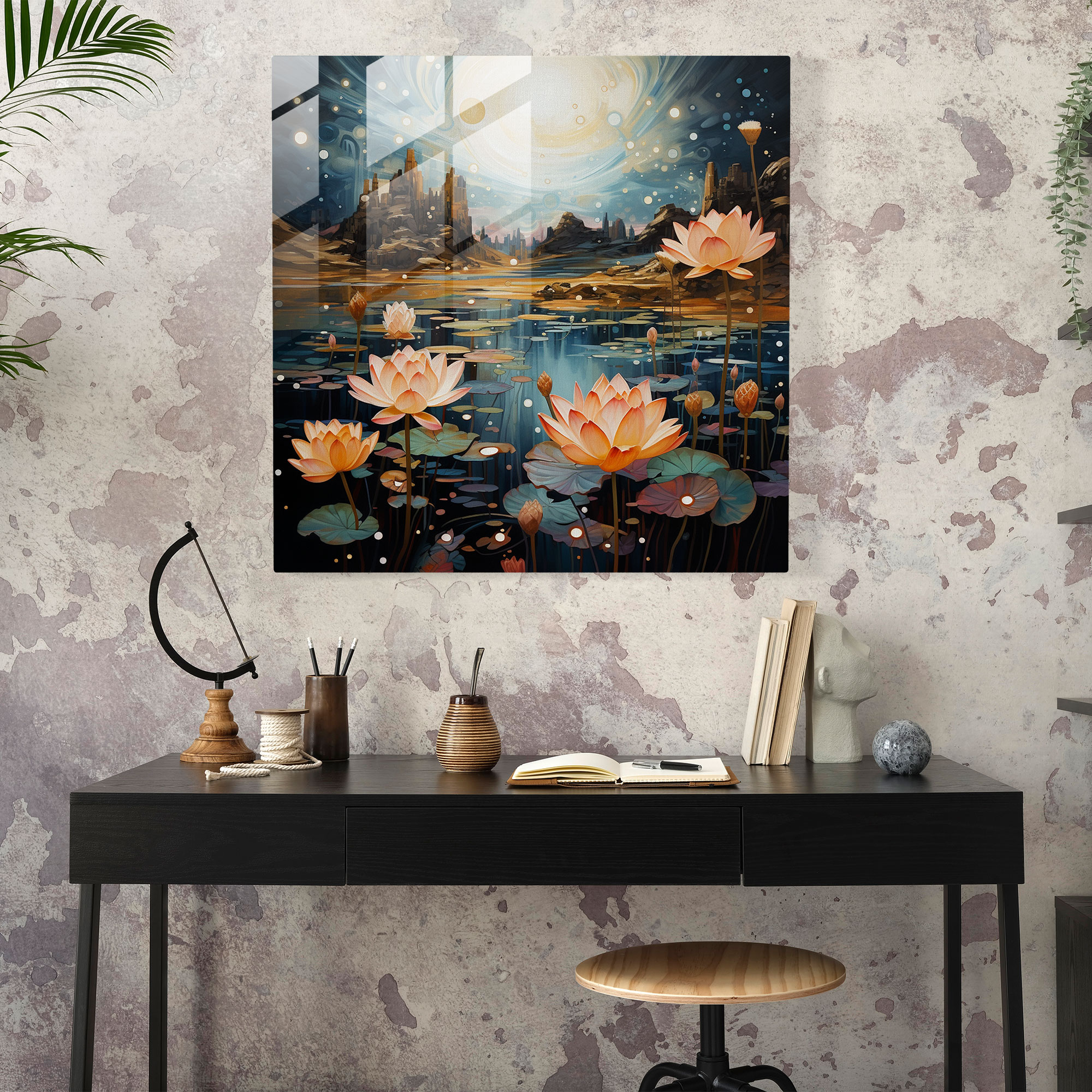 Zen Lotus Glass Print - Zen, Floating Lotus Flowers, Glass Print, Zen Lotus Glass Print