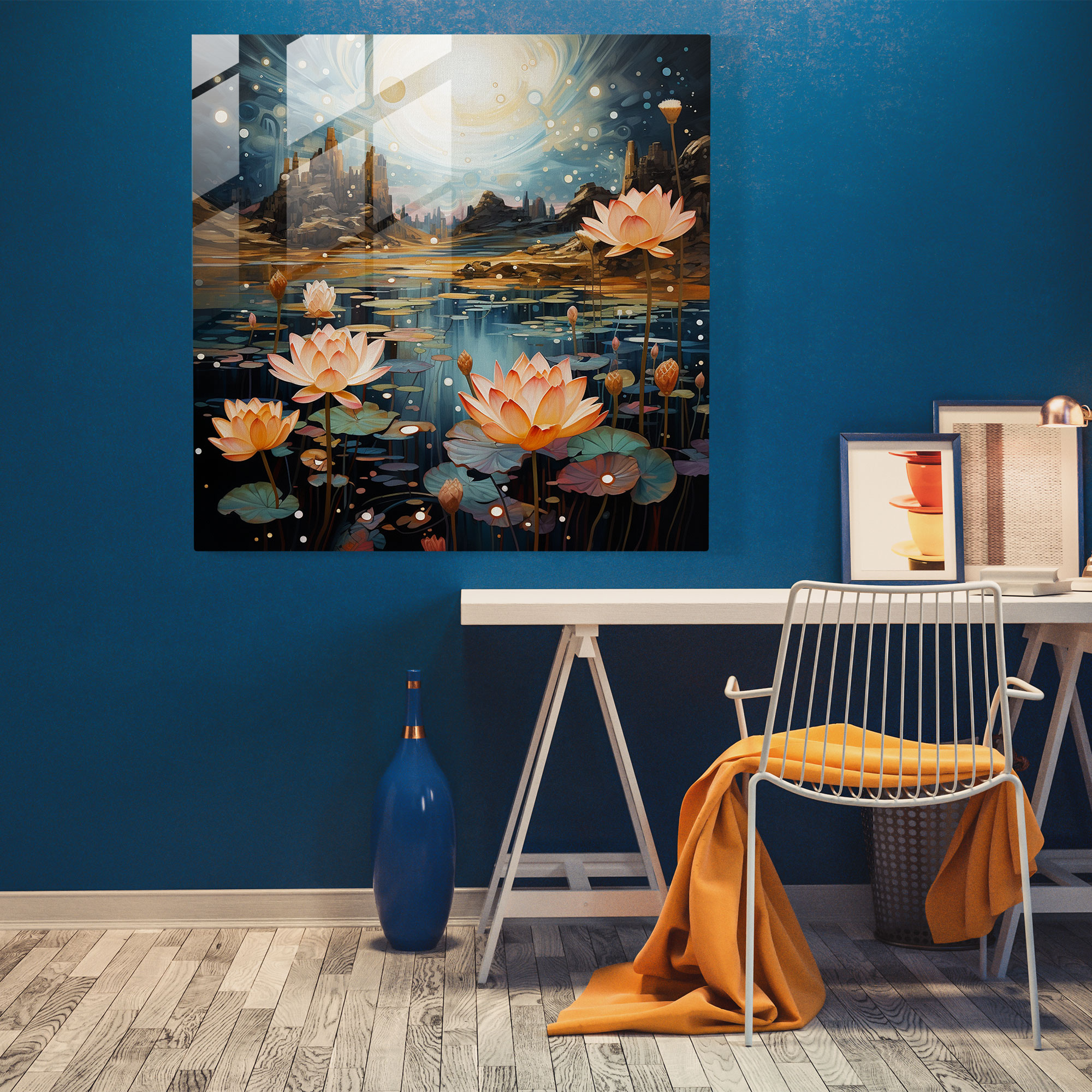 Zen Lotus Glass Print - Zen, Floating Lotus Flowers, Glass Print, Zen Lotus Glass Print