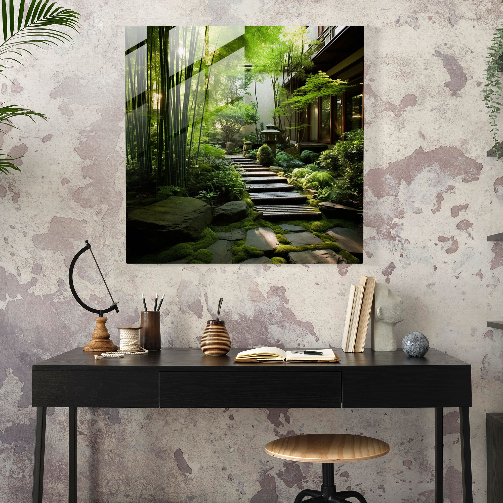 Zen Garden Glass Print - Zen, Zen, Glass Wall Art, Modern Art