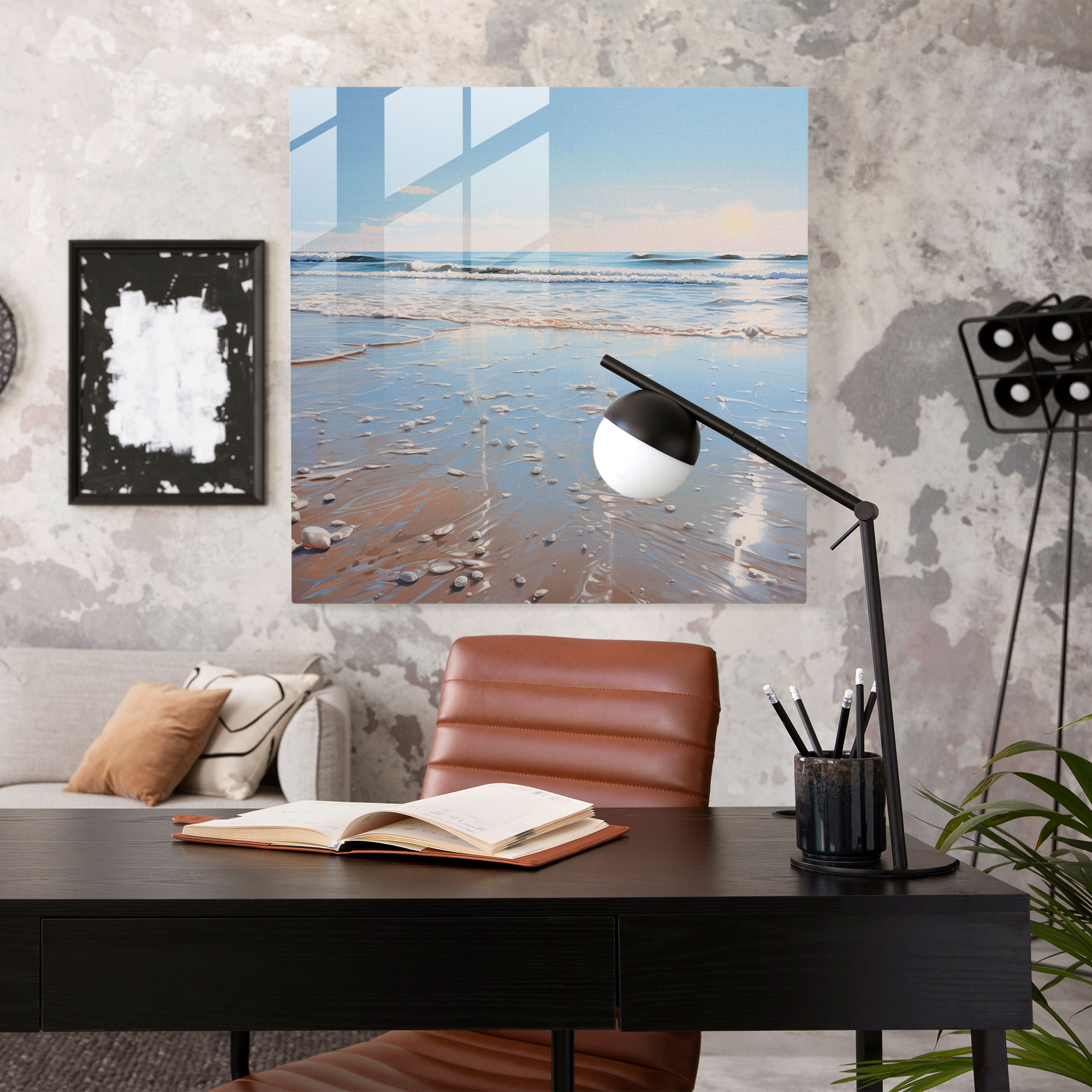 Zen Sahili Cam Tablo Baskı - Zen Cam Sanatı Cam Tablo