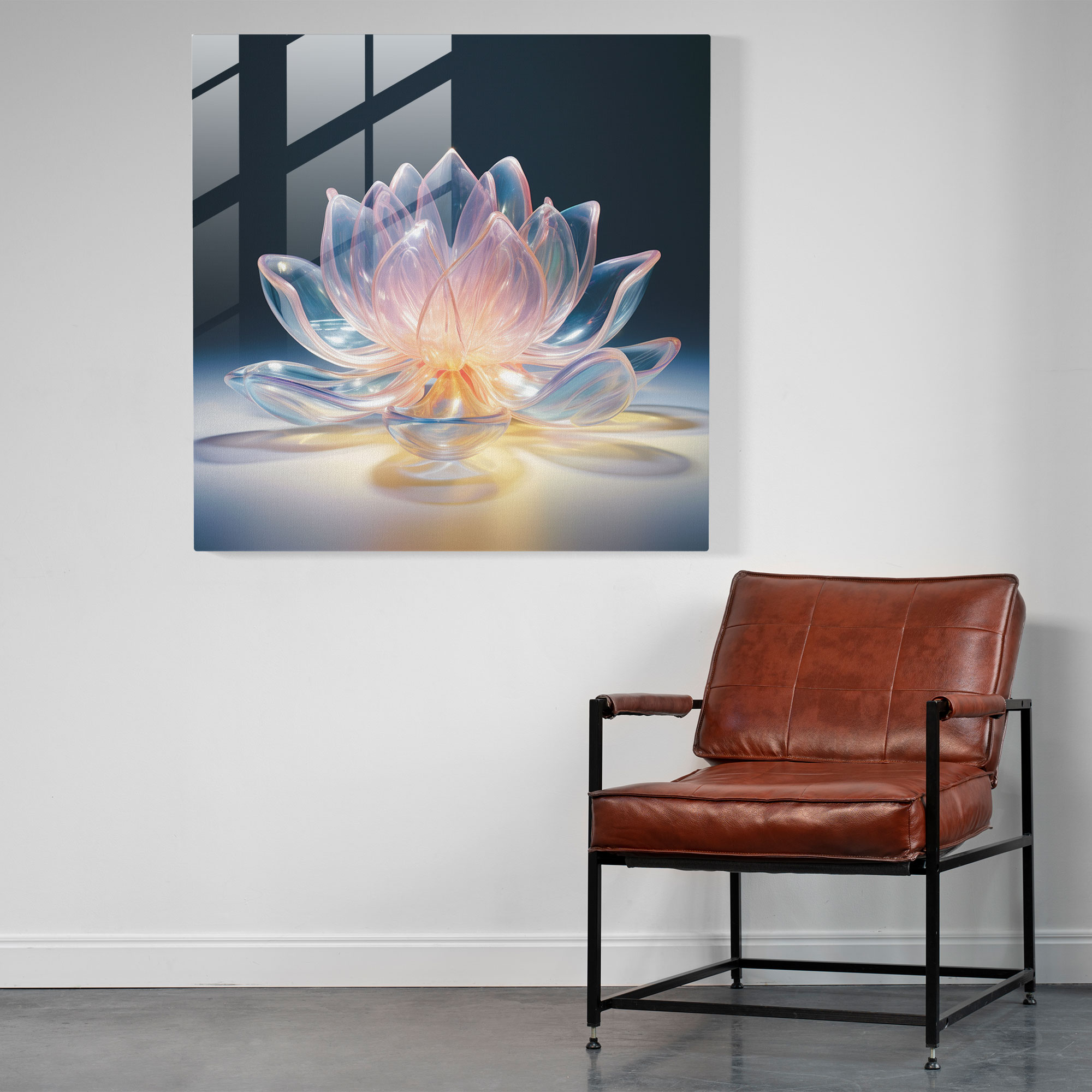 Zen Lotus Glass Print - Zen Modern Sanat Heykel Efsanevi