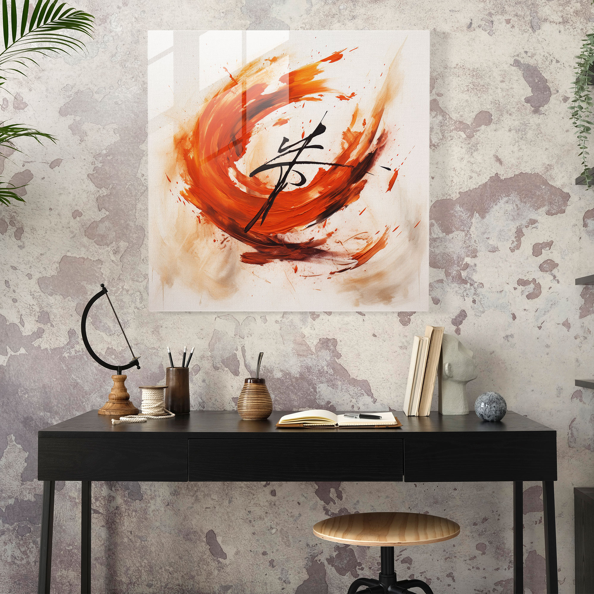 Zen Calligraphy Glass Print - Zen, Glass Wall Art, Modern Art, Zen Calligraphy Glass Print