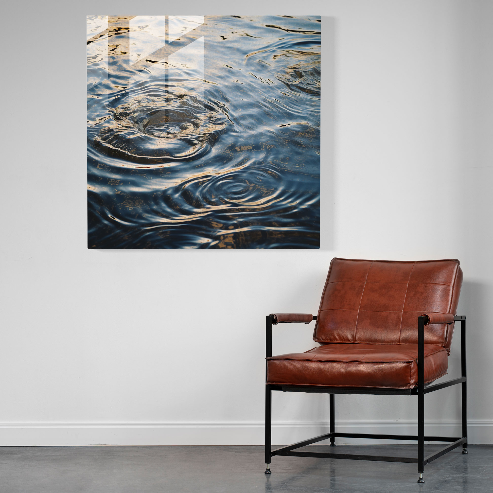 Zen Ripples Glass Print - Zen, Tranquility, Serene Lake, Wall Decoration