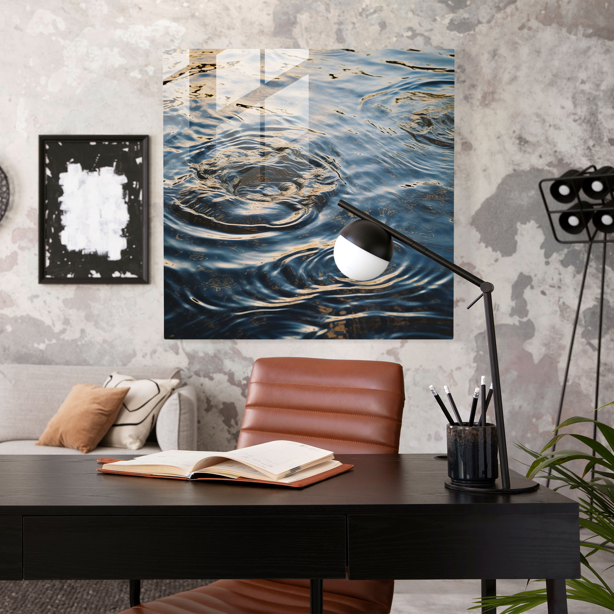 Zen Ripples Glass Print - Zen, Tranquility, Serene Lake, Wall Decoration