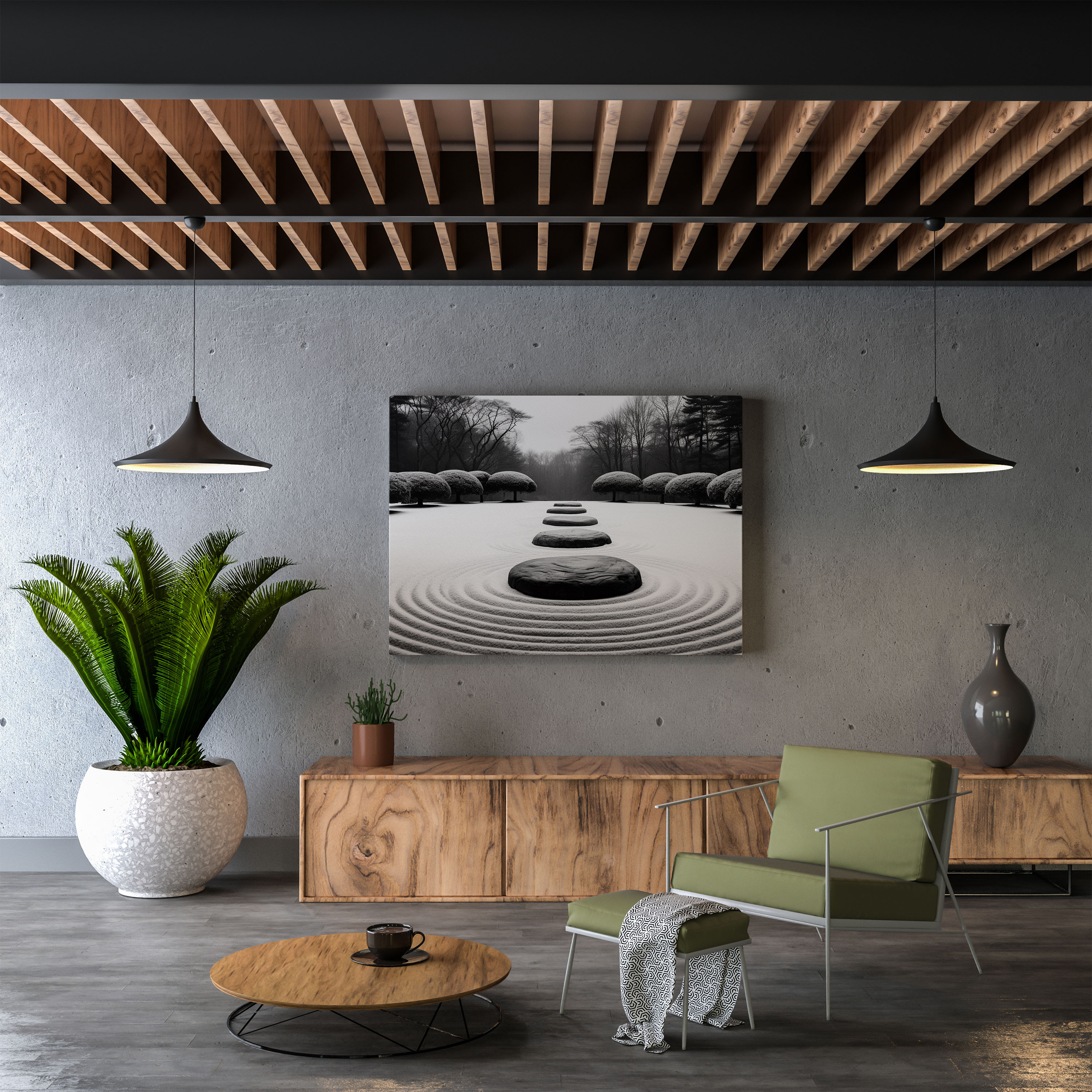 Zen Black And White Canvas Print - Zen, Zen, Wall Decoration, Canvas