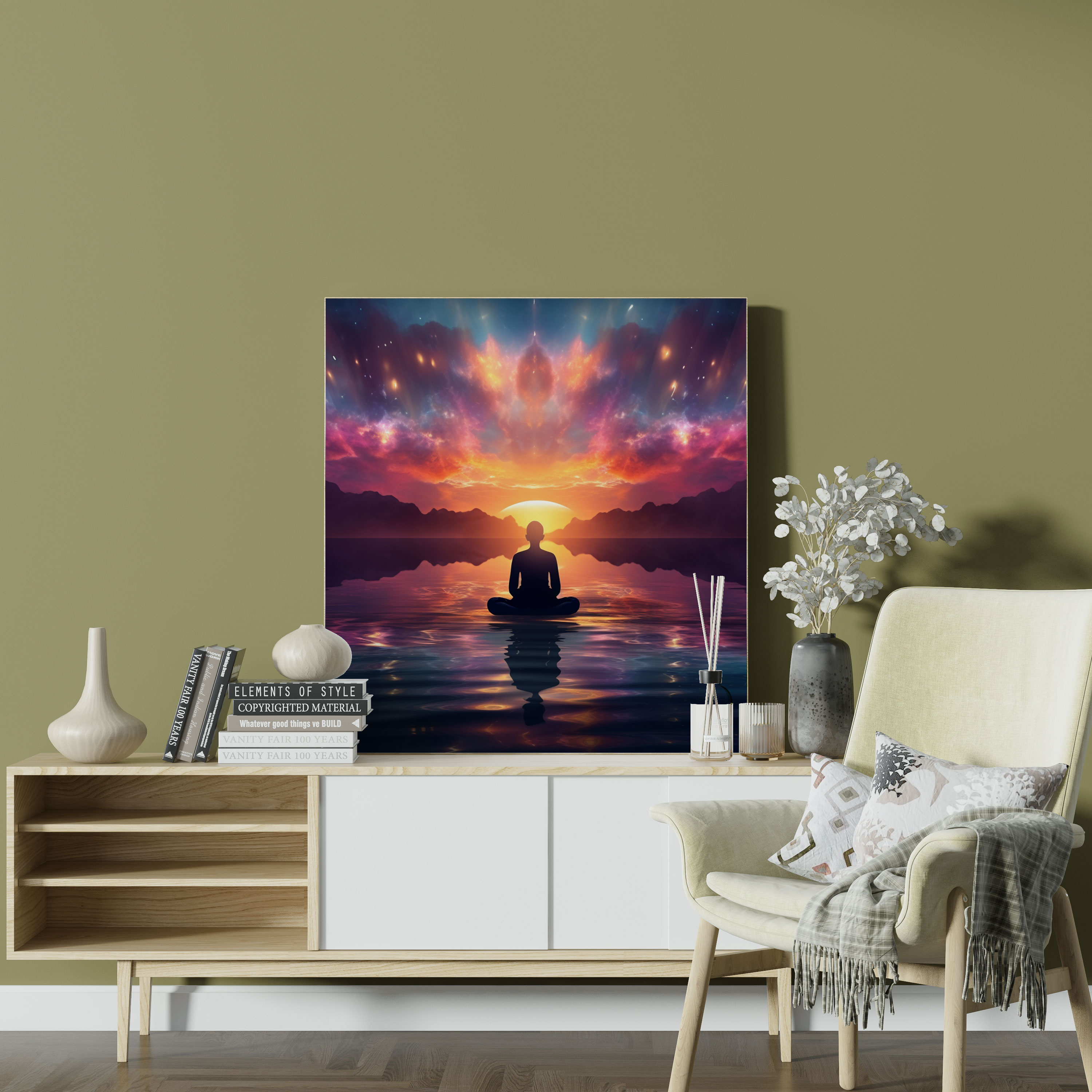 Zen Sunset Canvas Print - Zen, Wall Decoration, Sunset, Vibrant