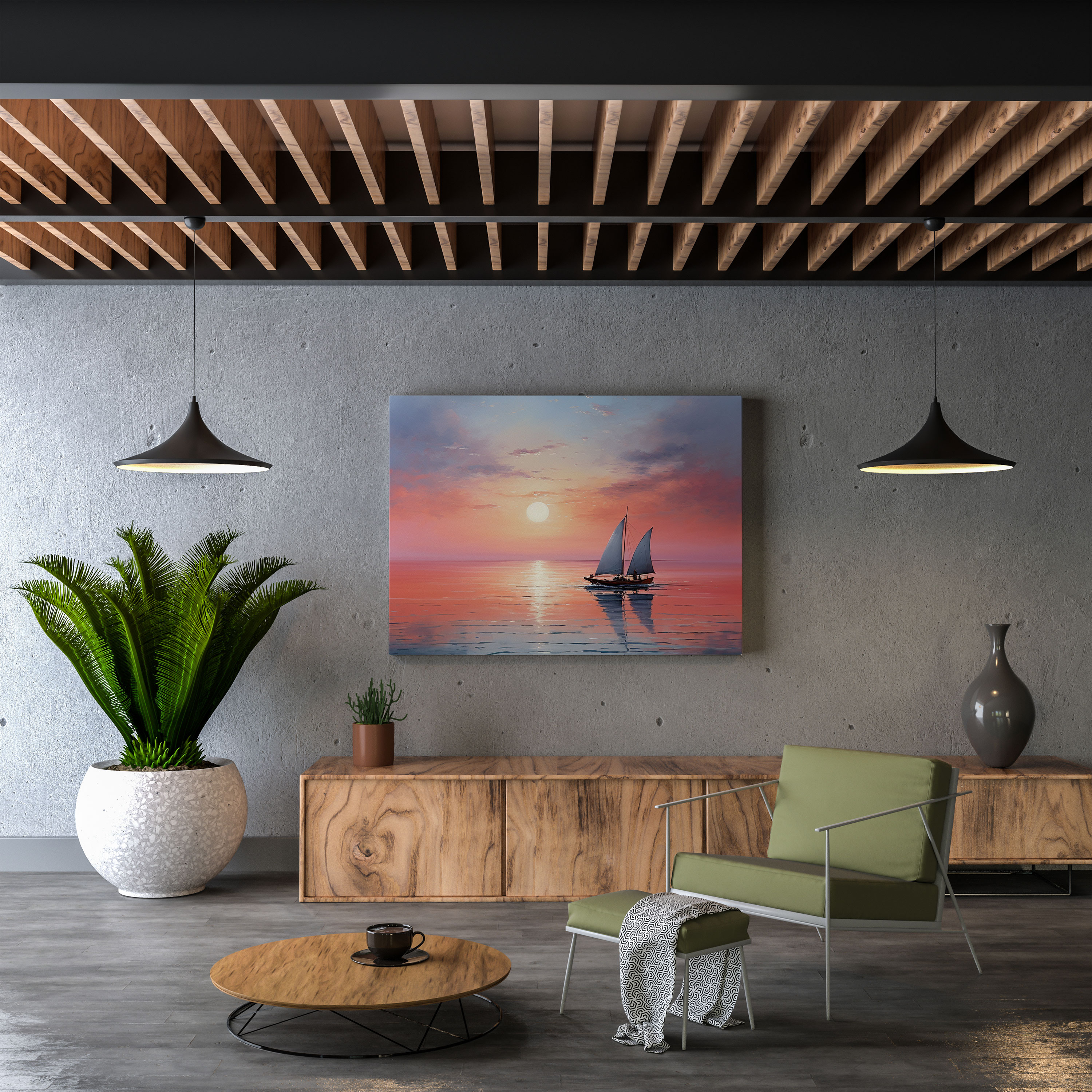 Zen Deniz Manzaralı Kanvas Tablo - Huzur ve Şölen Duvar Sanatı