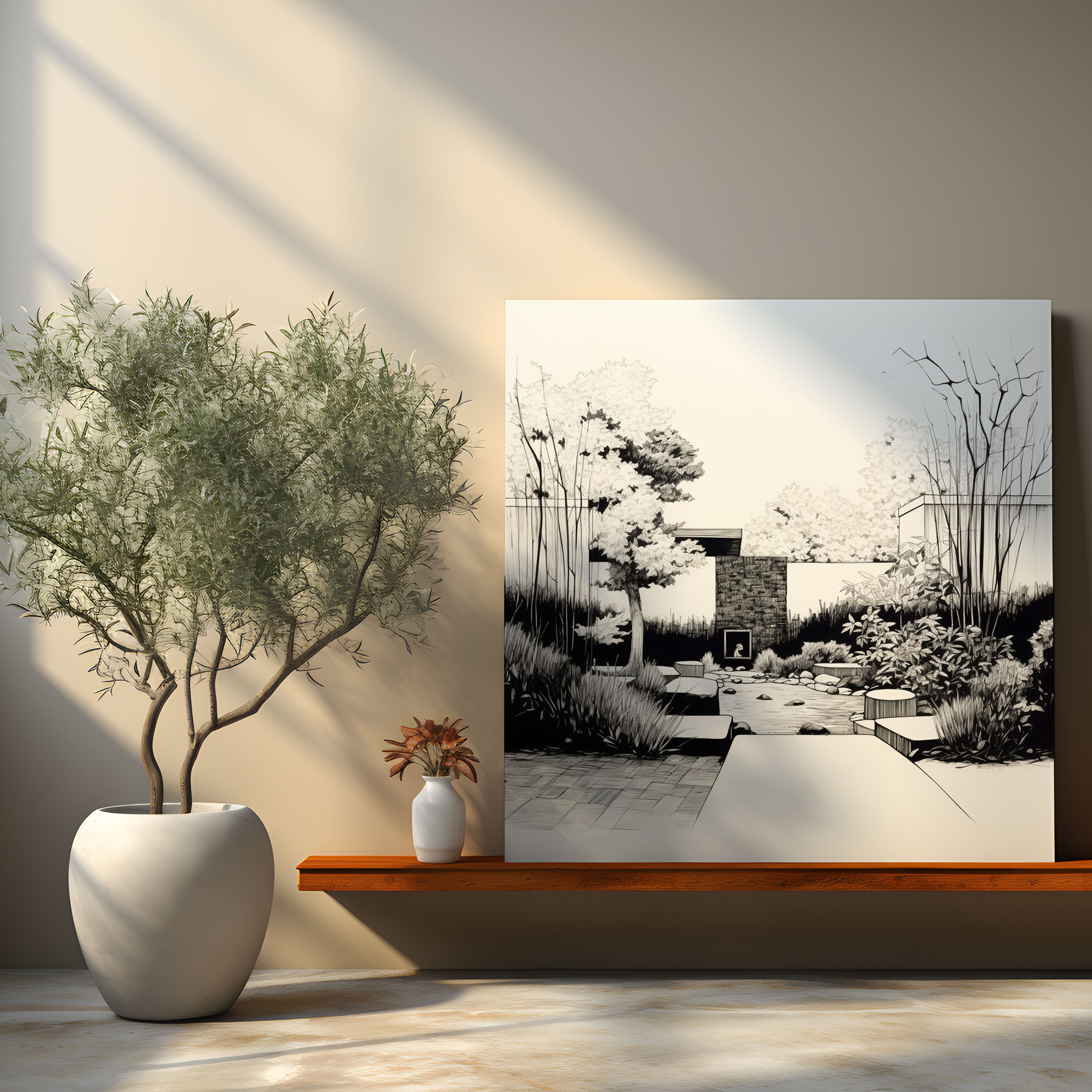 Zen Garden Canvas Print - Zen, Canvas Wall Art, Peaceful Garden, Canvas Print