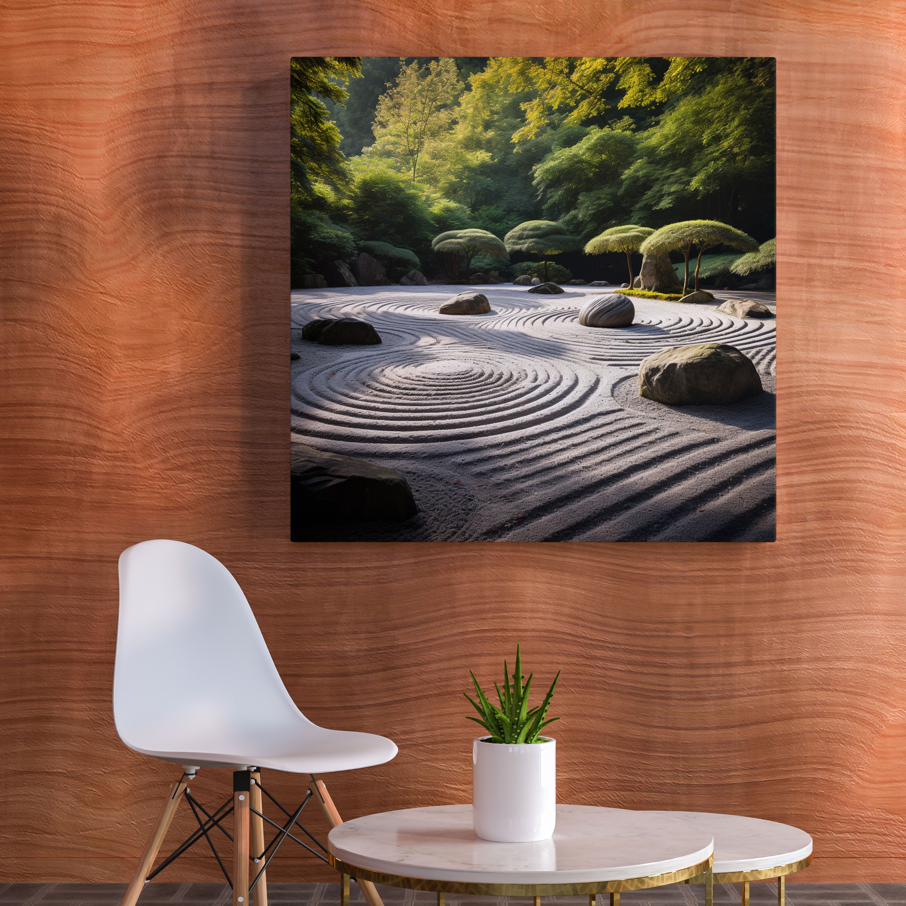 Zen Kaya Bahçesi Duvar Sanatı - Huzur Dolu Ambians Kanvas Tablo