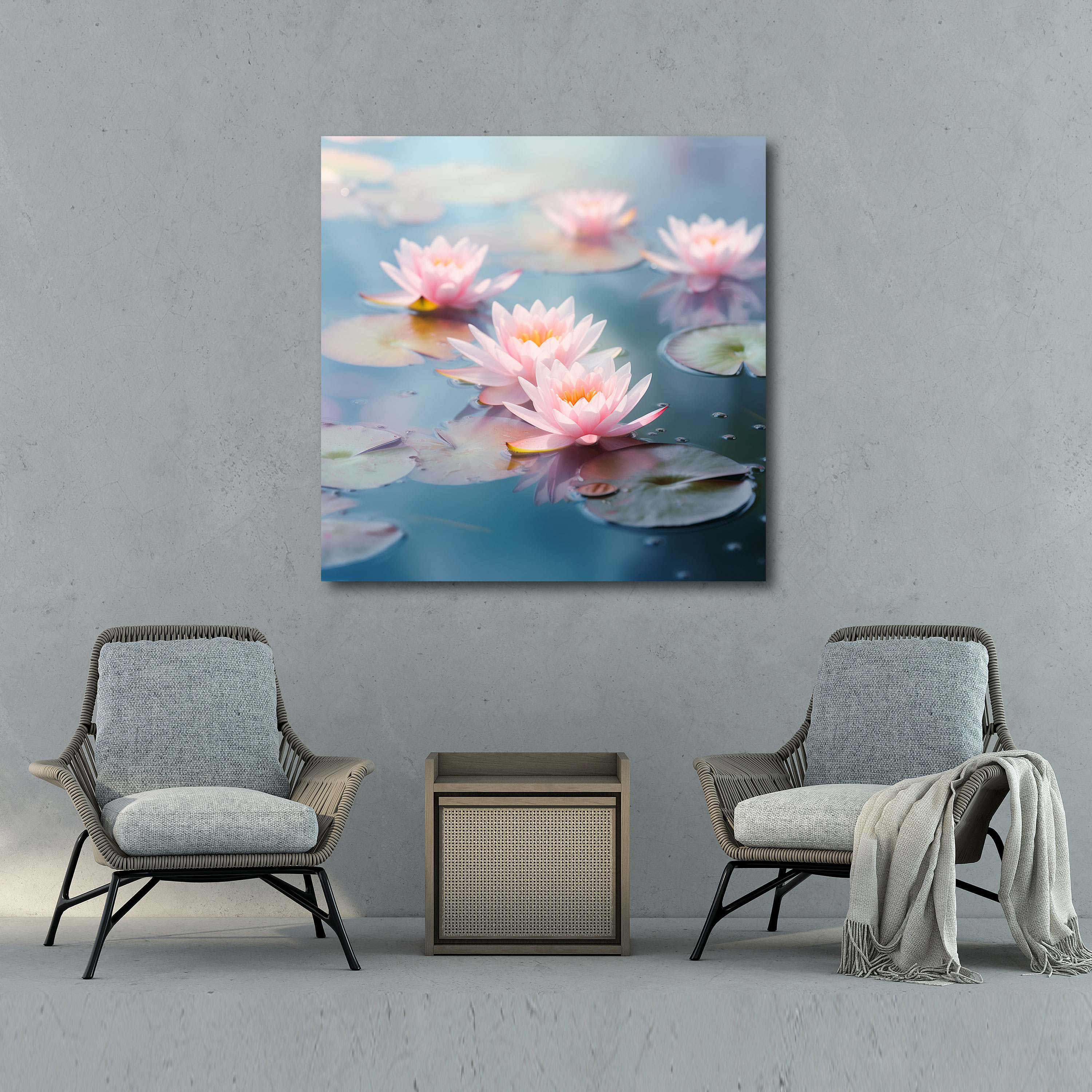 Zen Lotus Kanvas Tablo - Duvar Dekorasyonu Huzurlu Atmosfer