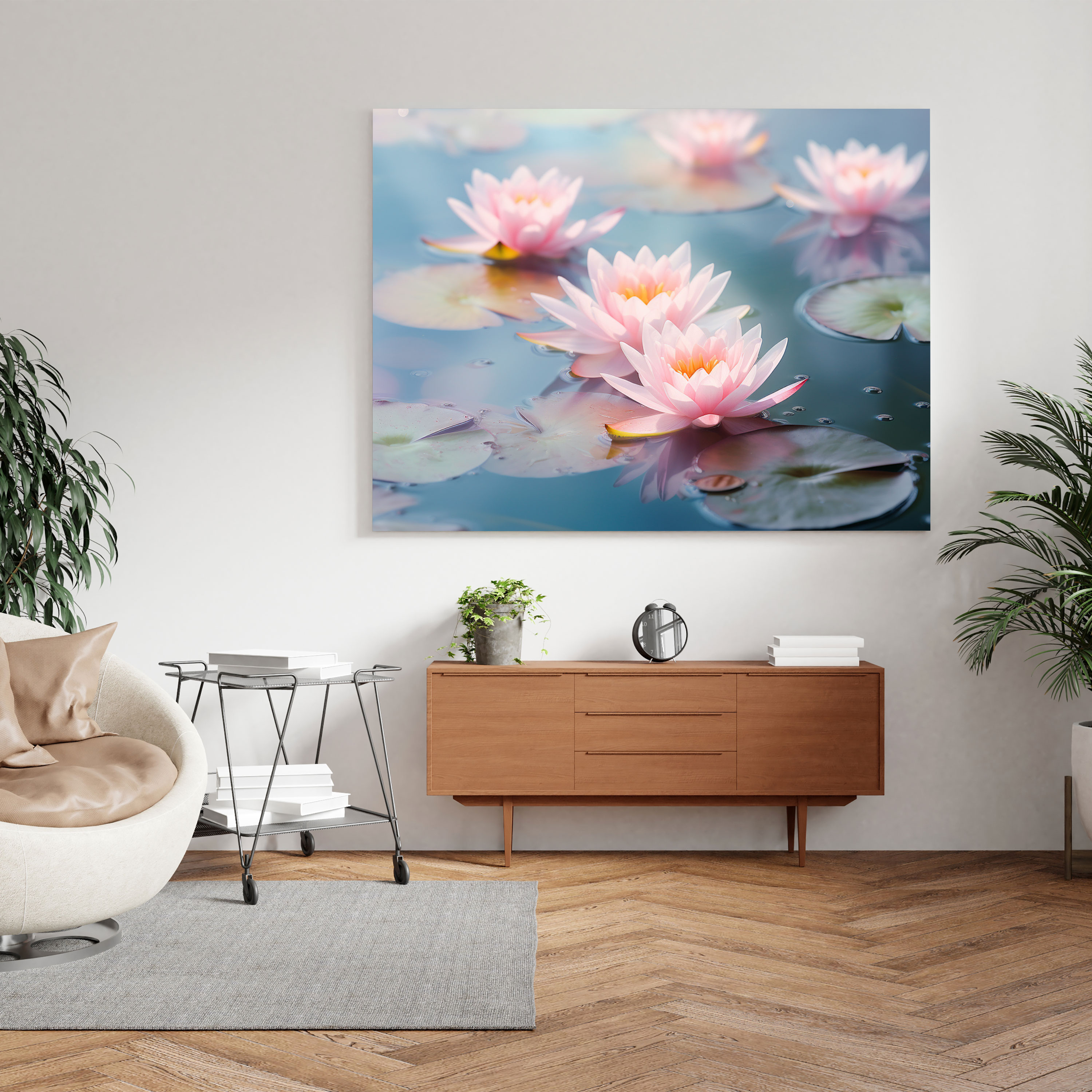 Zen Lotus Kanvas Tablo - Duvar Dekorasyonu Huzurlu Atmosfer