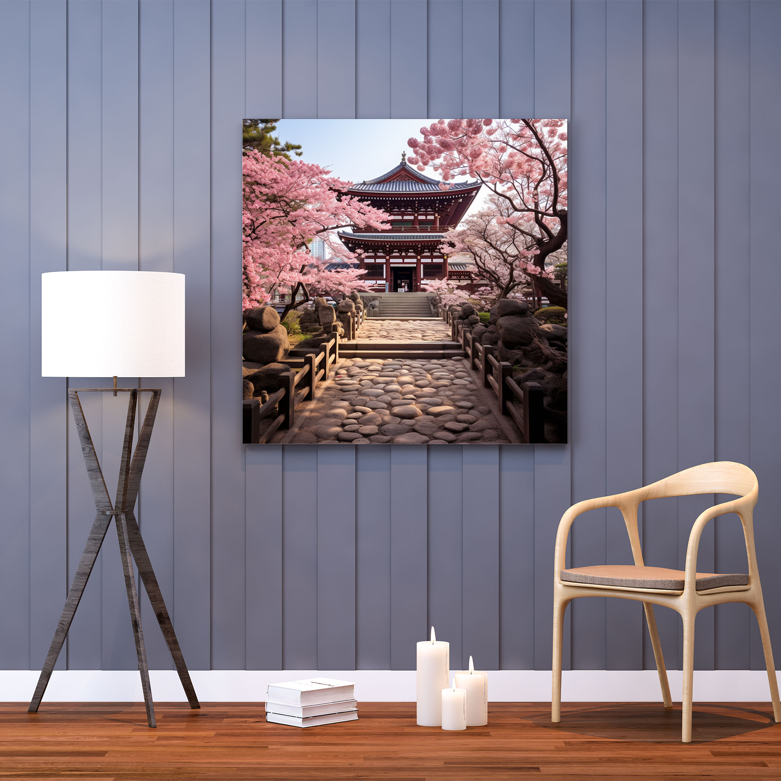 Zen Tapınağı Duvar Sanatı - Japon Zen Tapınağı Temalı Kanvas Tablo