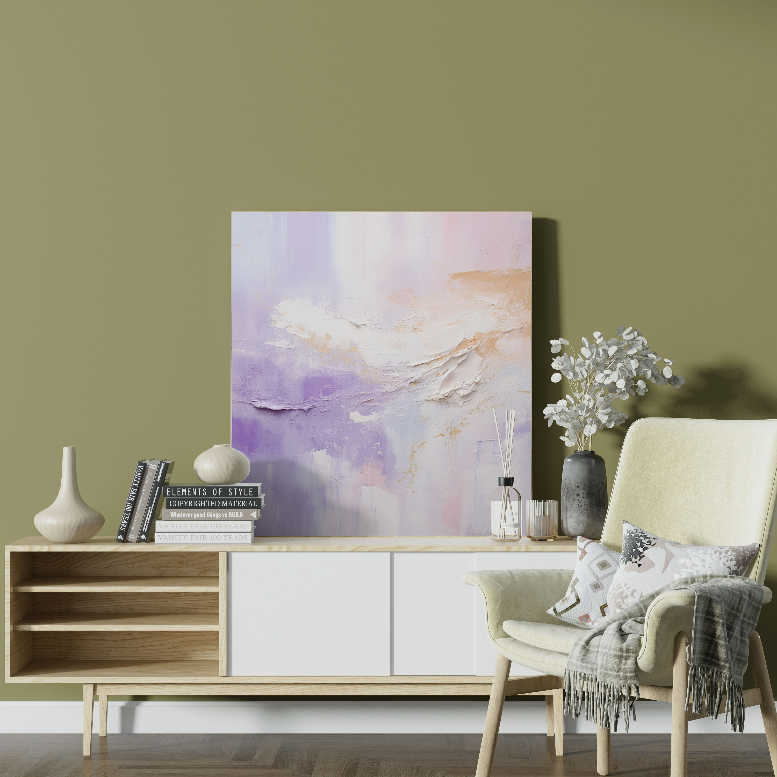 Zen Pastel Darbeler Duvar Sanatı - Zen Yumuşak Pastel Darbeler Kanvas Tablo Duvar Sanatı