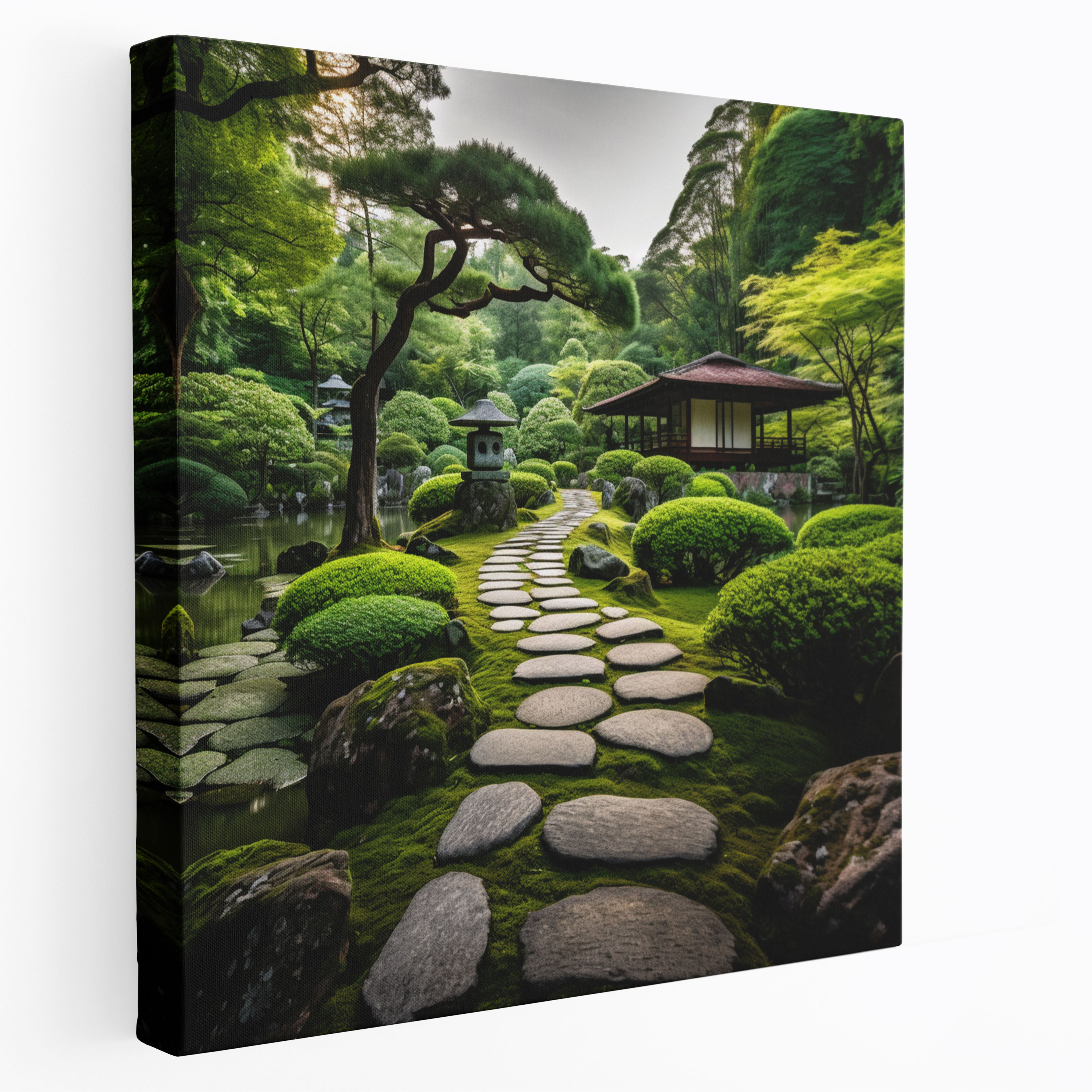 Zen Taş Yolu Kanvas Tablo - Huzurlu Meditasyon Noktası Taşlı Yol