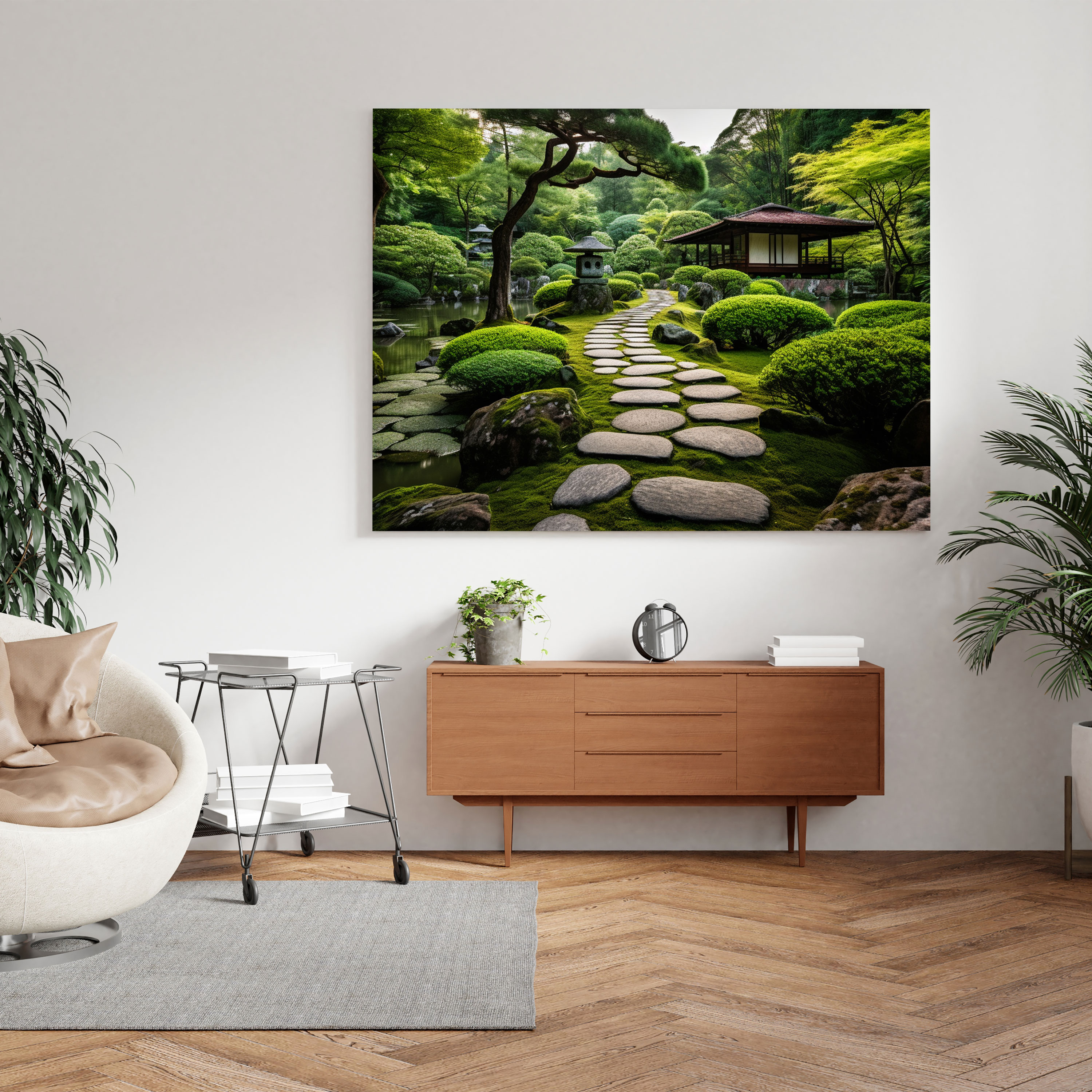 Zen Taş Yolu Kanvas Tablo - Huzurlu Meditasyon Noktası Taşlı Yol