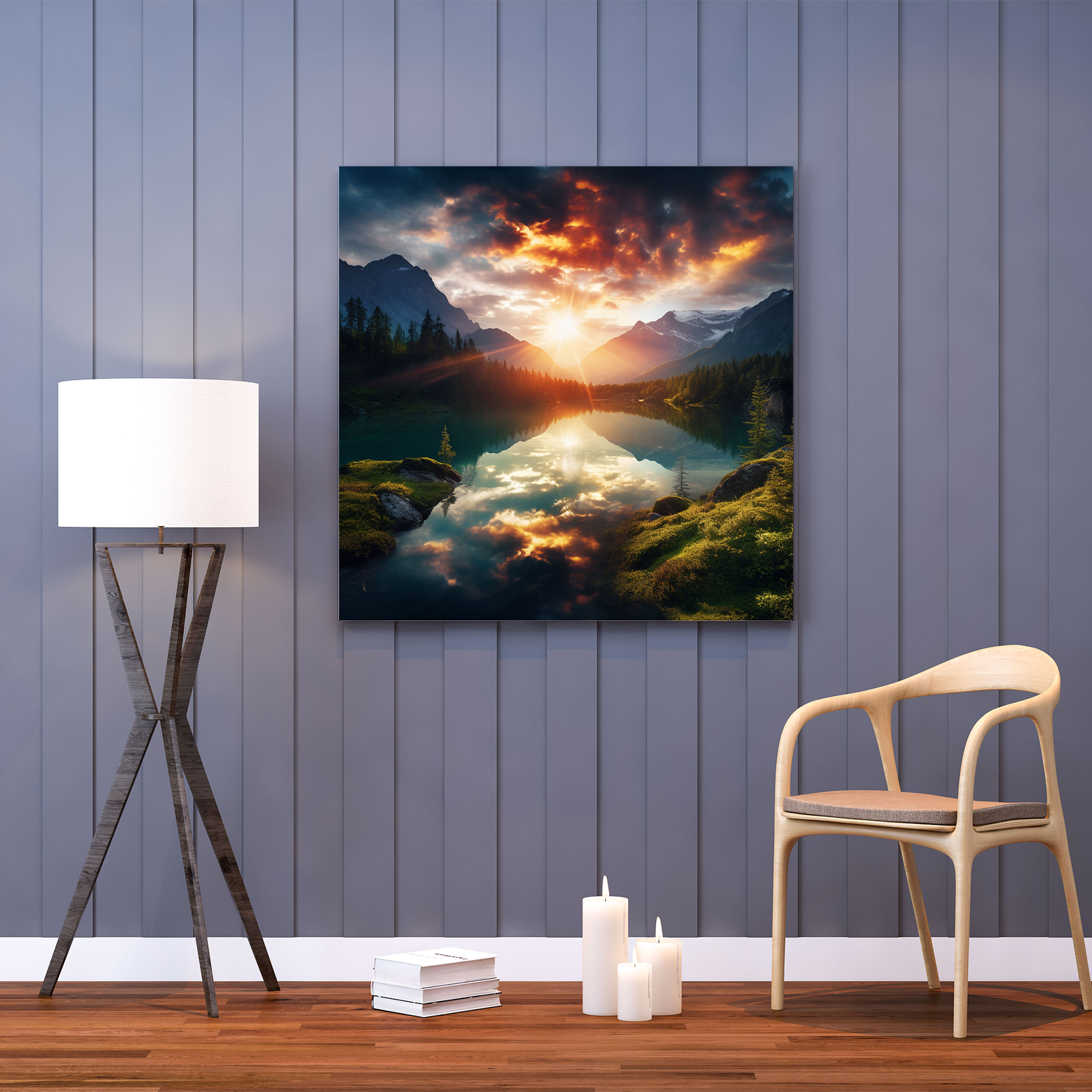 Zen Wall Art - Mesmerizing Sunset Over Peaceful Lake - Zen, Zen, Wall Art, Wall Decoration