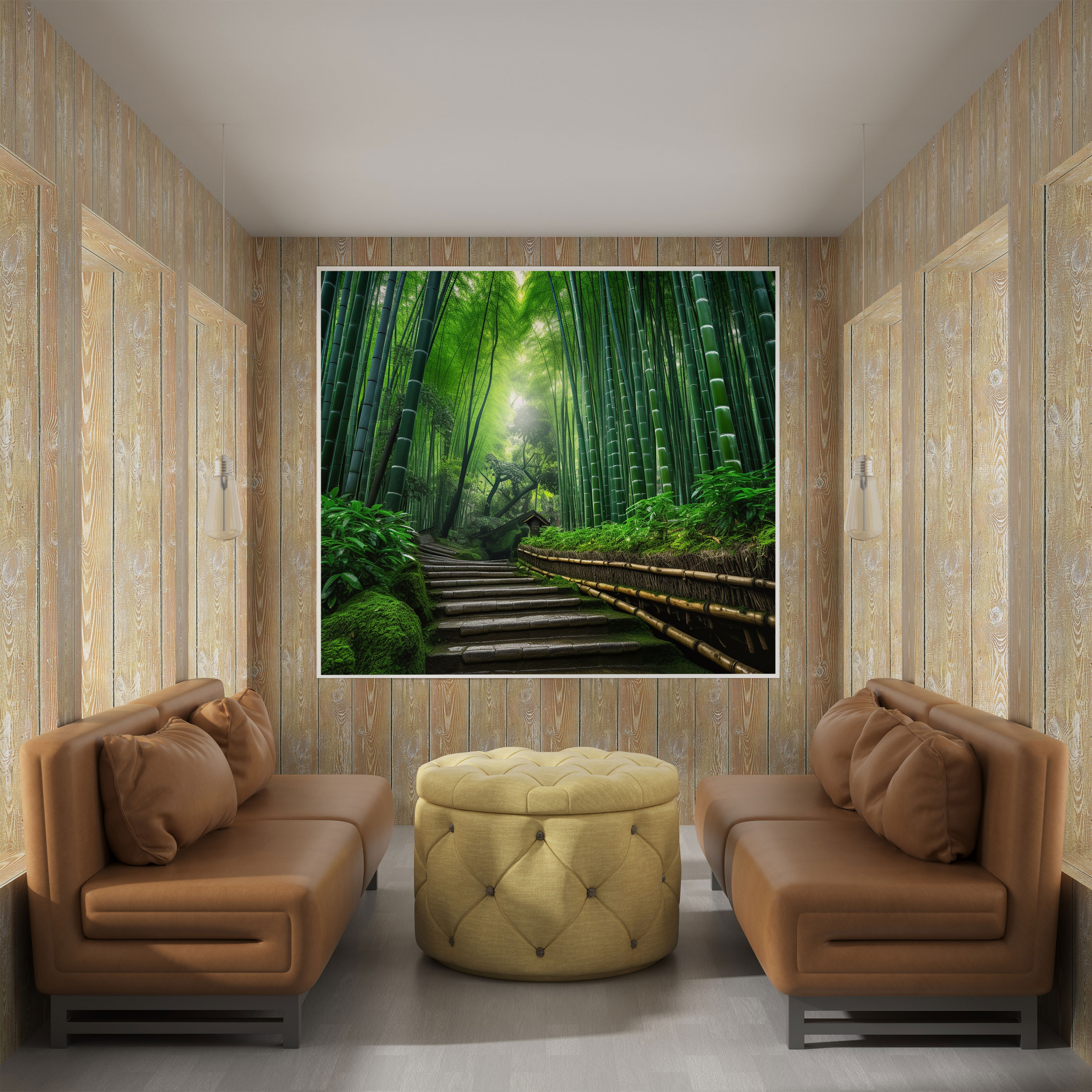 Zen Bambu Ormanı Duvar Sanatı - Ev Dekorasyonu Duvar Süsleme