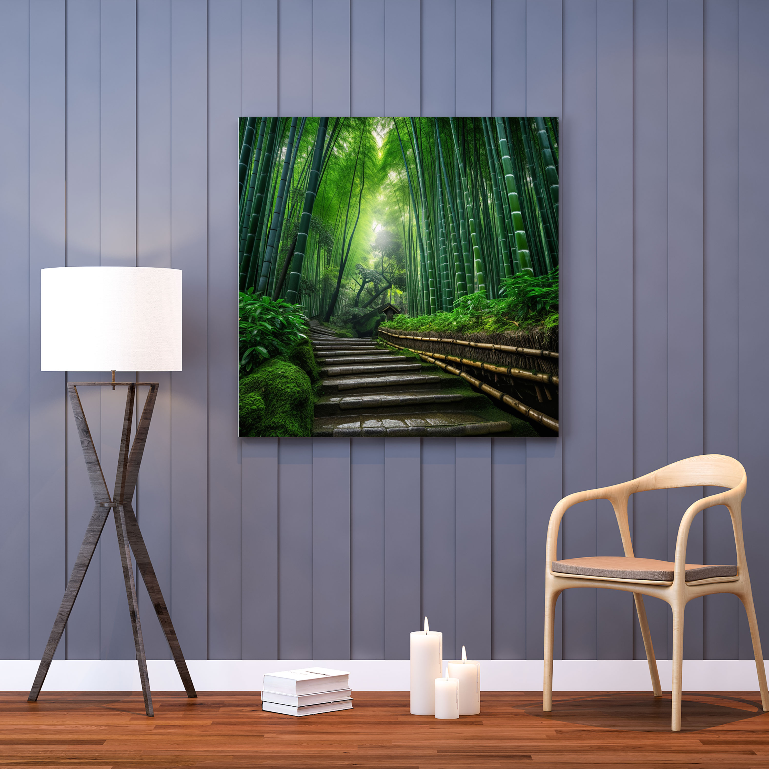 Zen Bambu Ormanı Duvar Sanatı - Ev Dekorasyonu Duvar Süsleme