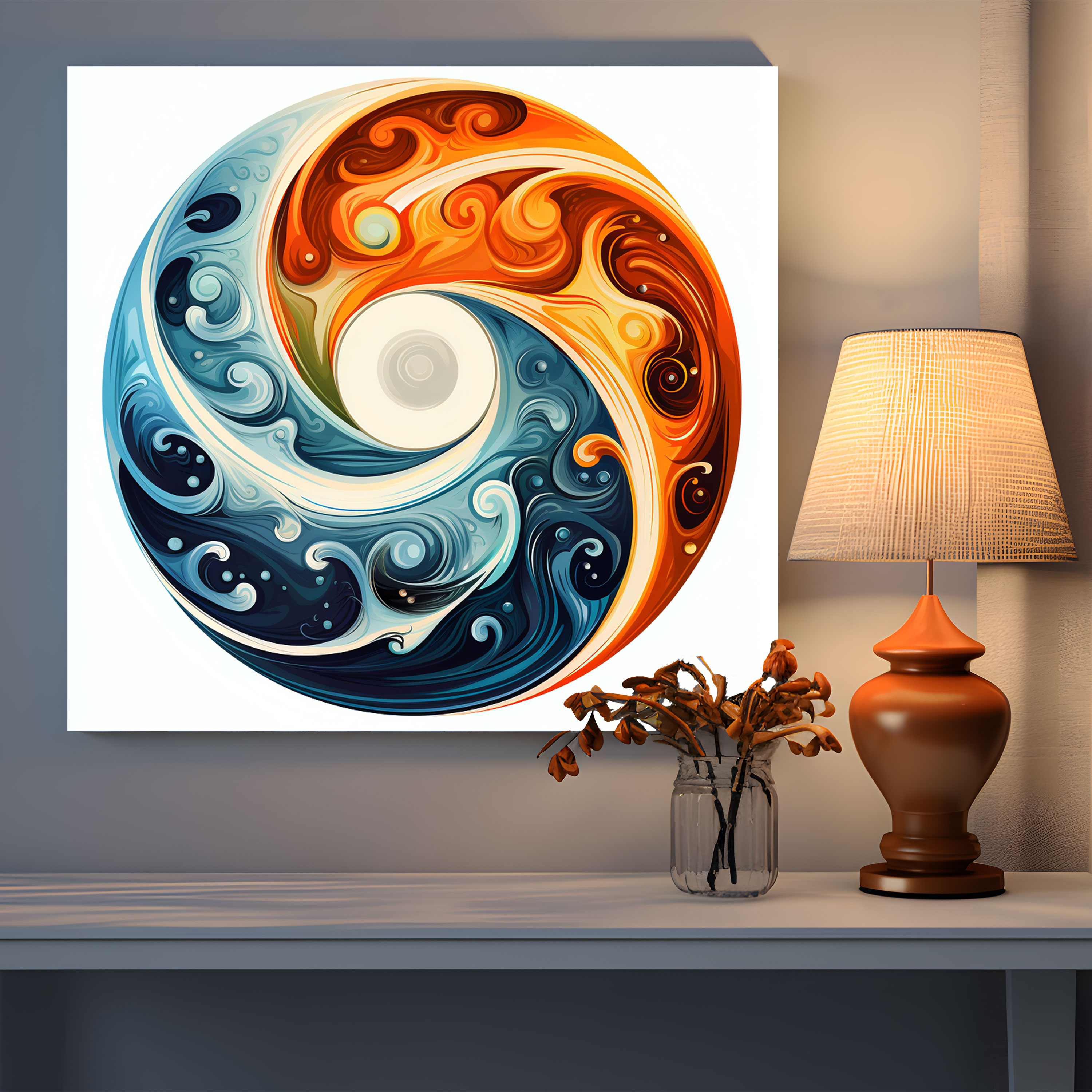 Zen Yin And Yang Wall Art - Zen, Wall Art, Harmonious, Yin And Yang