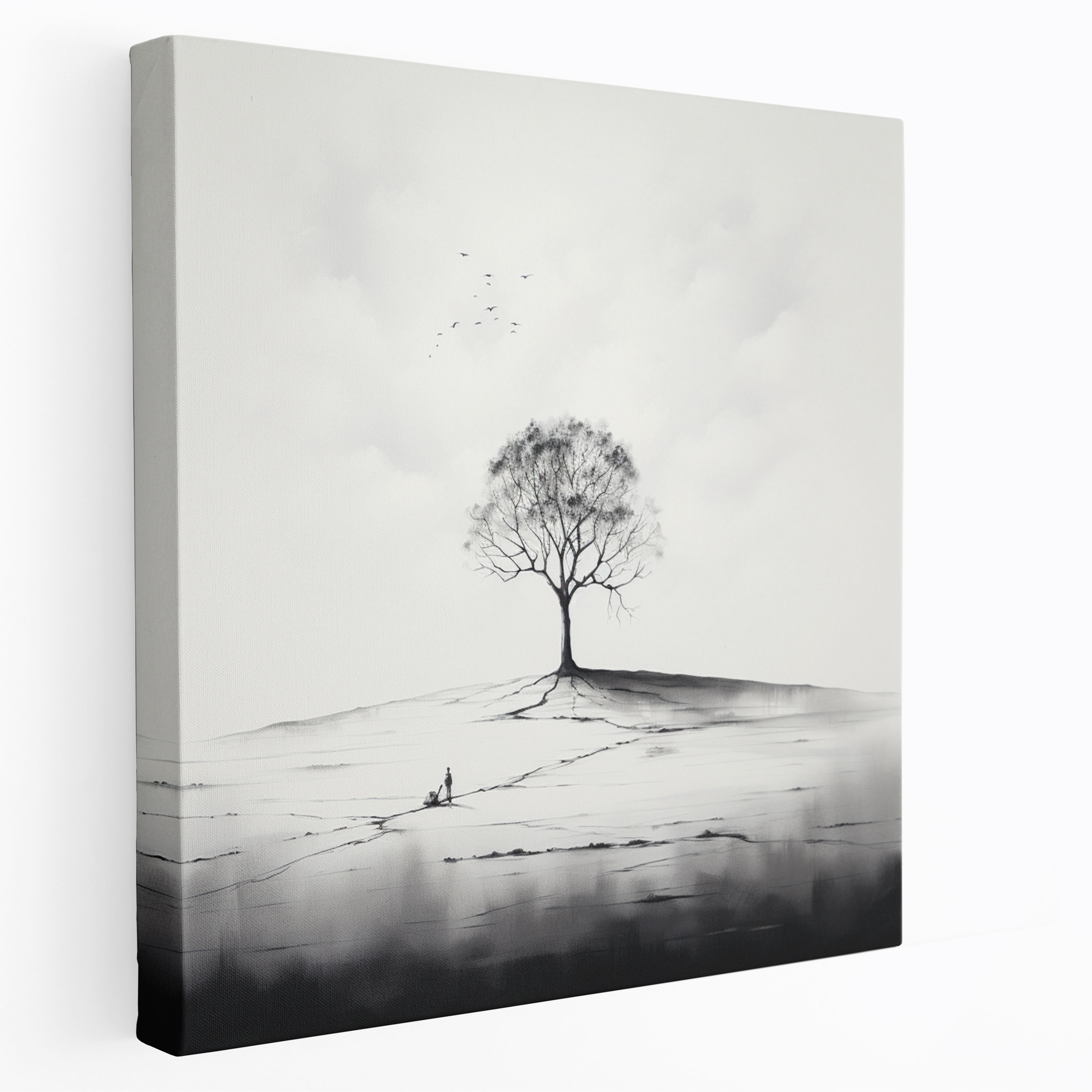 Zen Ağacı Kanvas Tablo - Zen Kanvas Duvar Sanatı Minimalist Ağaç