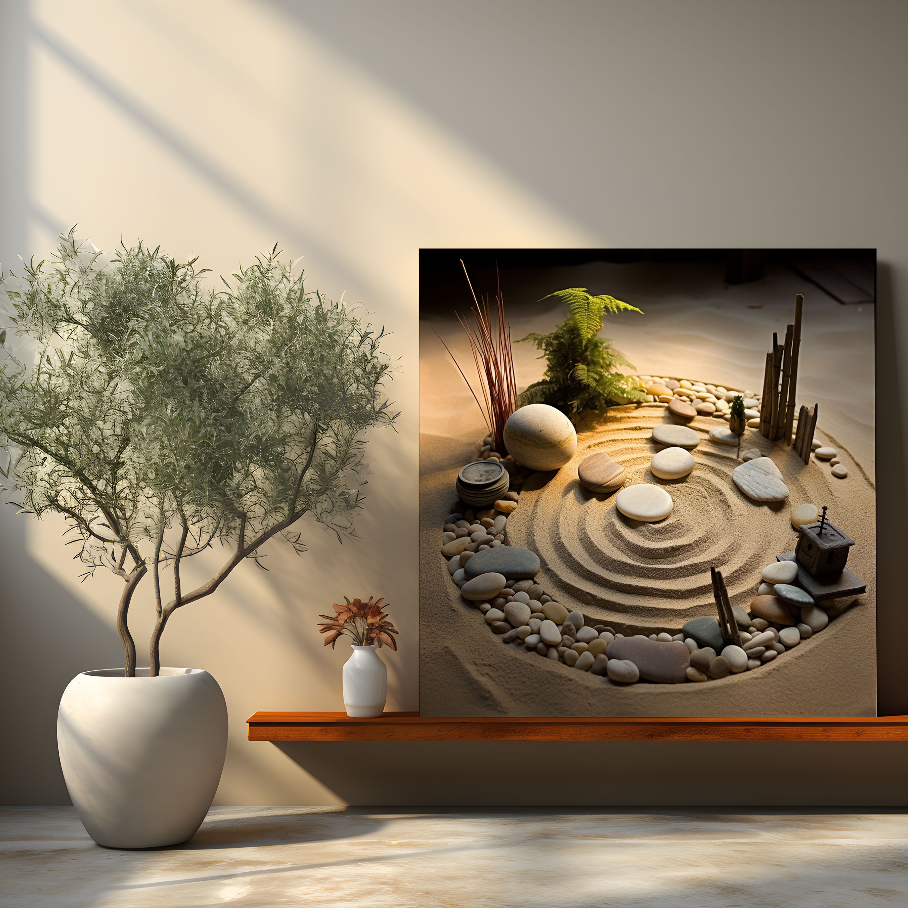 Zen Bahçesi Kanvas Tablo - Zen Kanvas Tablo Duvar Dekorasyonu