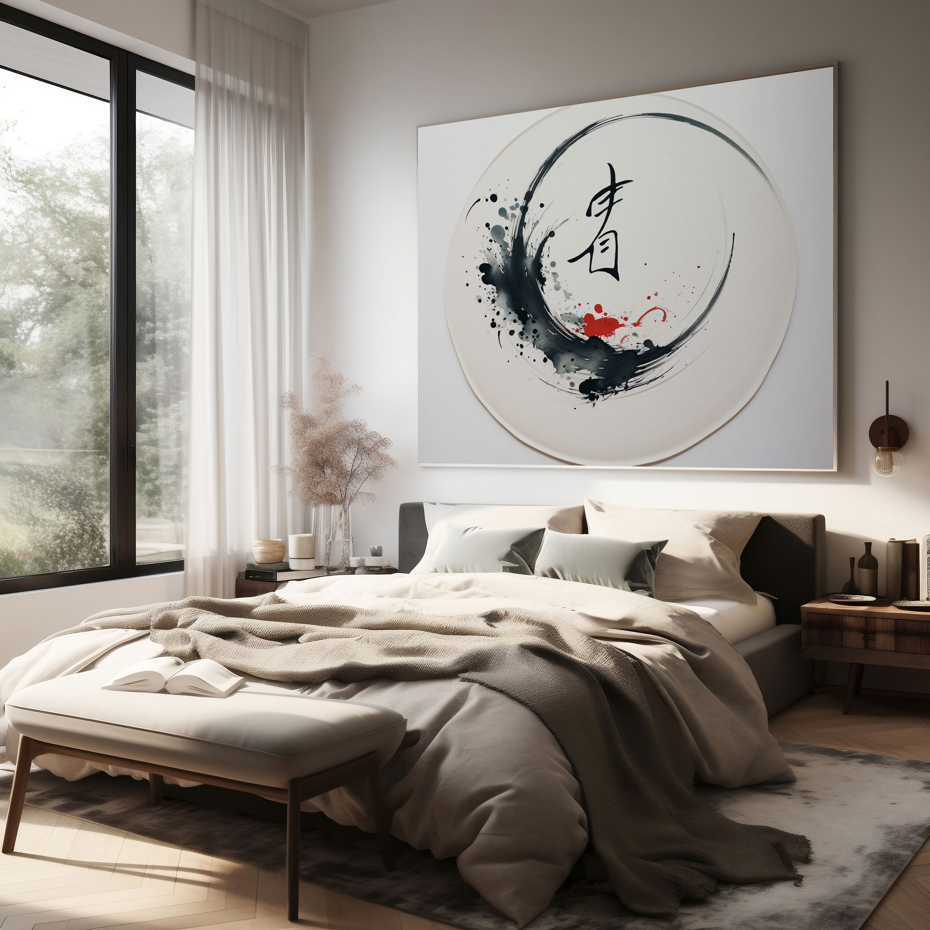 Zen Harmony Calligraphy Print - Zen, Canvas, Canvas Wall Art, Home Decoration