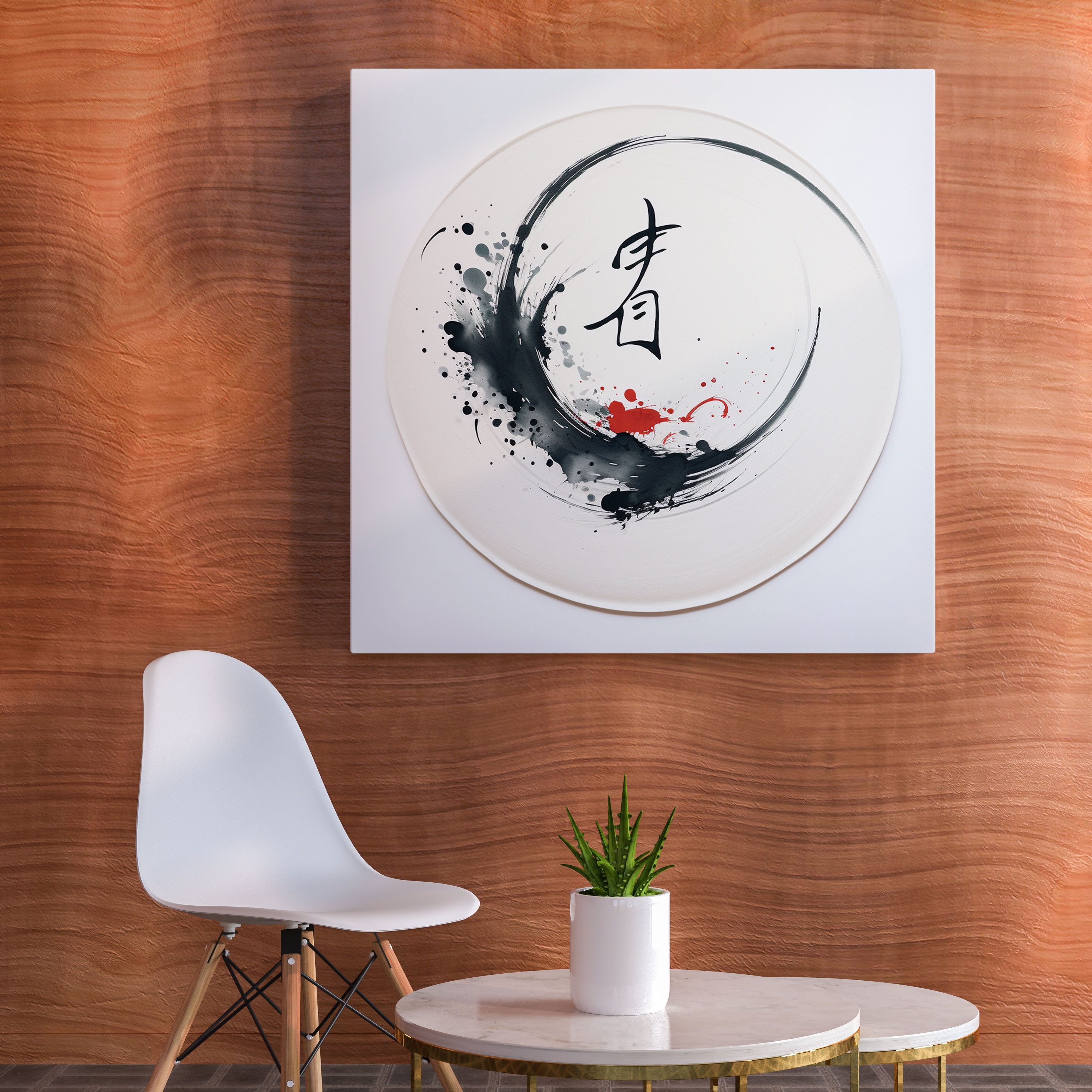 Zen Harmony Calligraphy Print - Zen, Canvas, Canvas Wall Art, Home Decoration