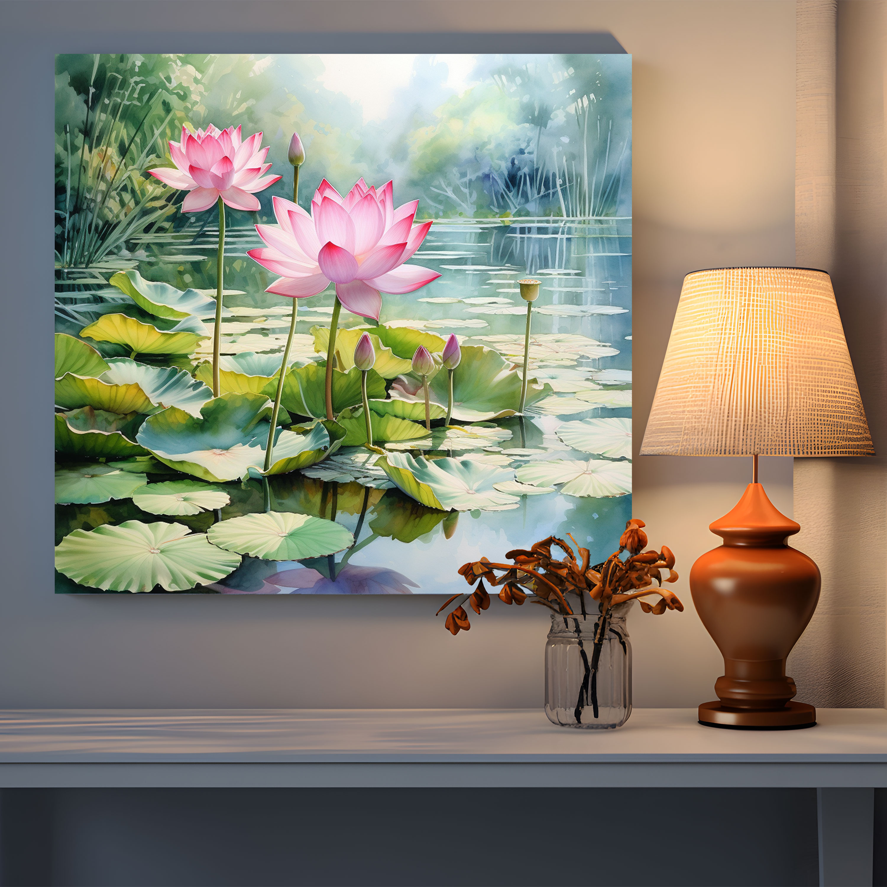 Zen Lotus Kanvas Tablo - Ev Dekorasyonu Huzur Veren
