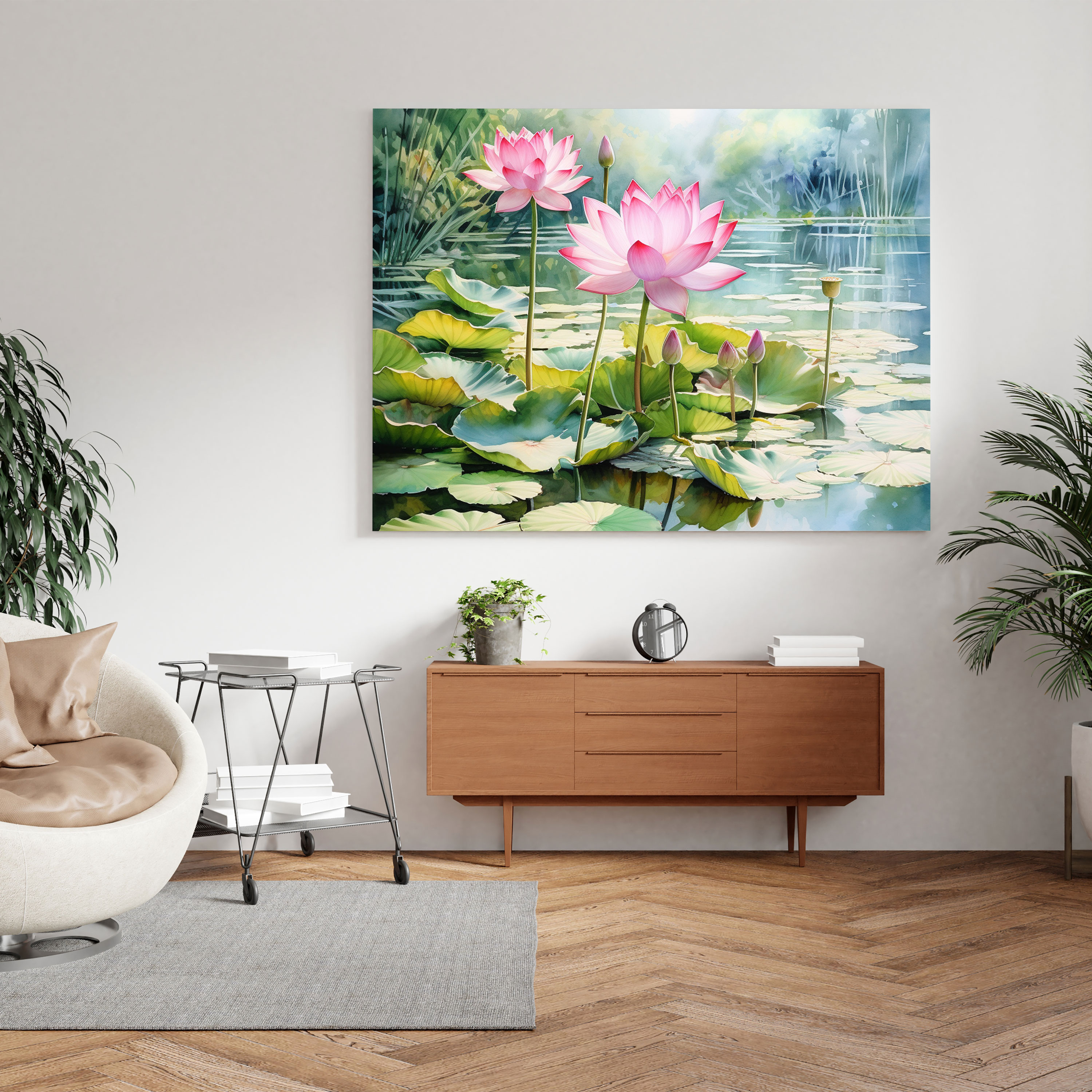 Zen Lotus Kanvas Tablo - Ev Dekorasyonu Huzur Veren