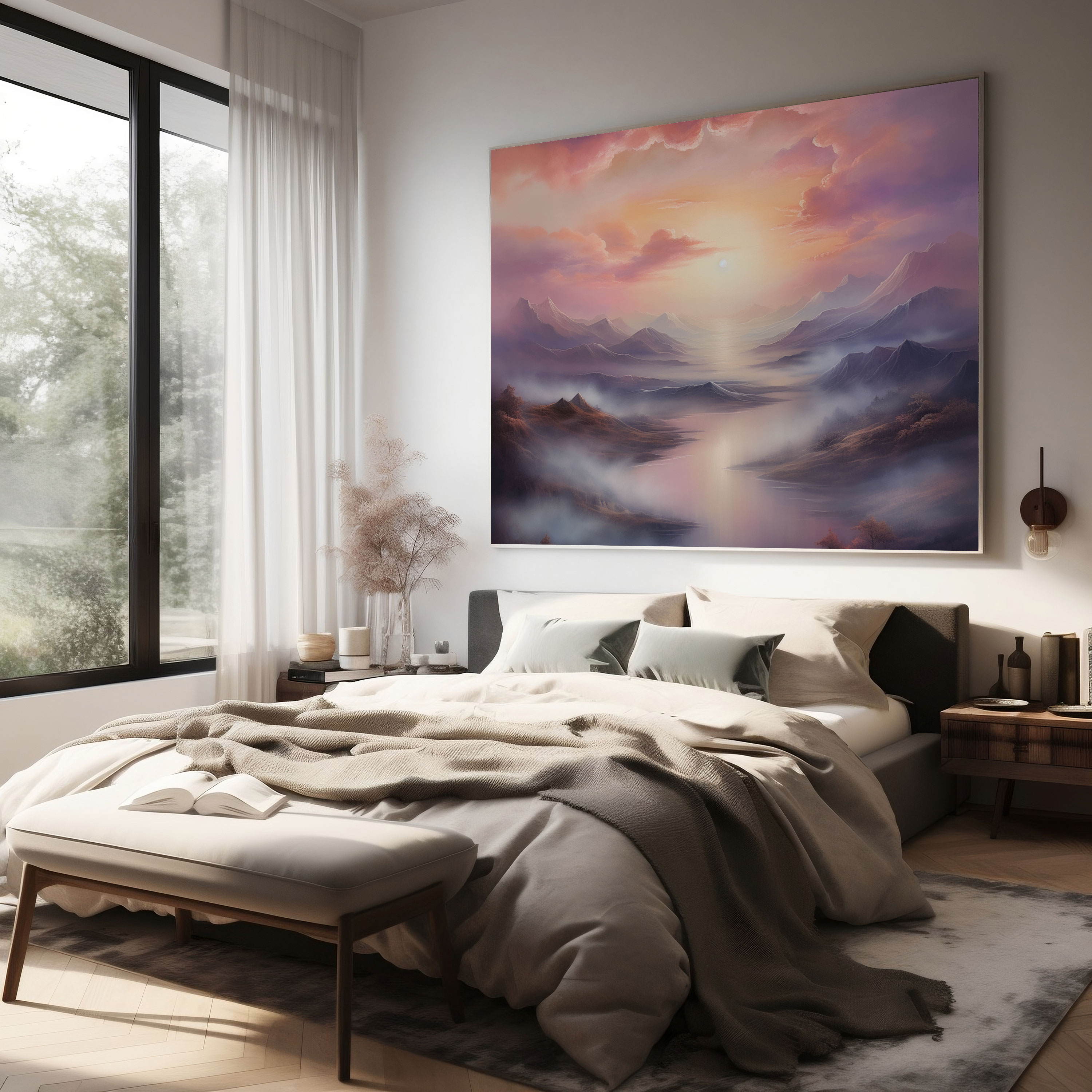 Zen Mountain Canvas Print - Zen, Zen, Sunset, Mountain Landscape