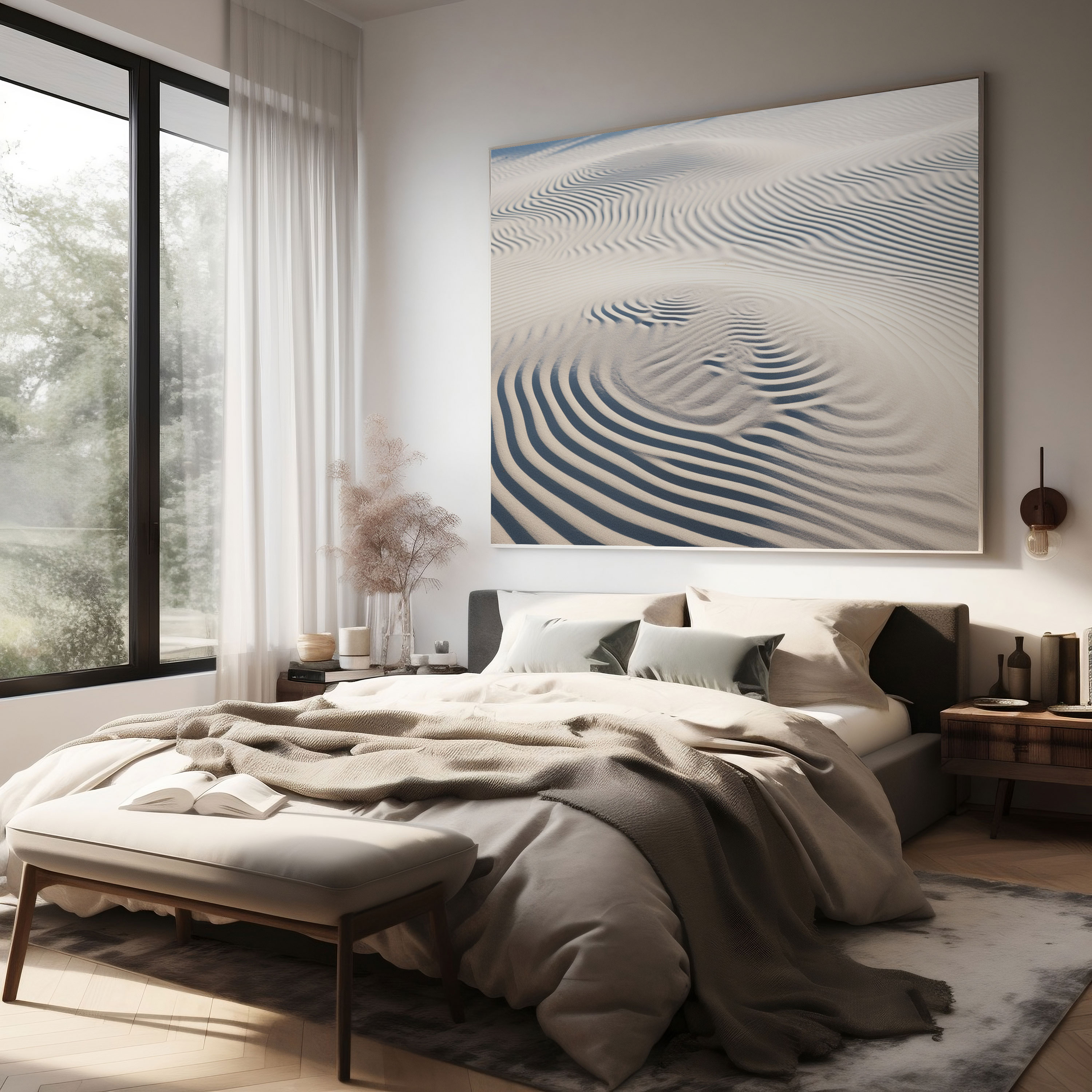 Zen Sand Garden Canvas Print - Zen, Wall Art, Canvas Wall Art, Zen